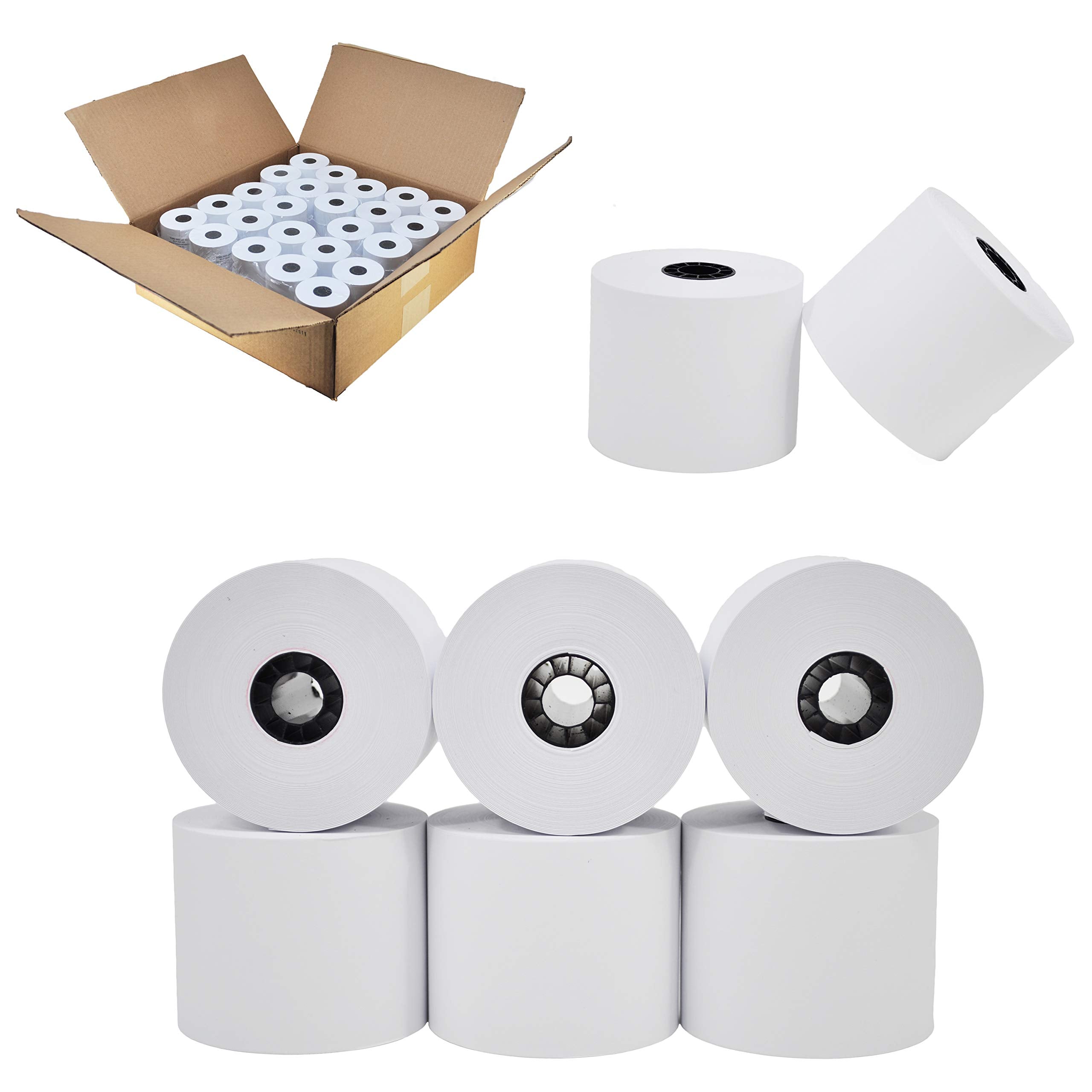 (24 Rolls) 2 1/4 X 150 Ft White Adding Machine Tape Paper Rolls Premium One Ply Register Adding Machine/Calculator Paper Rolls P