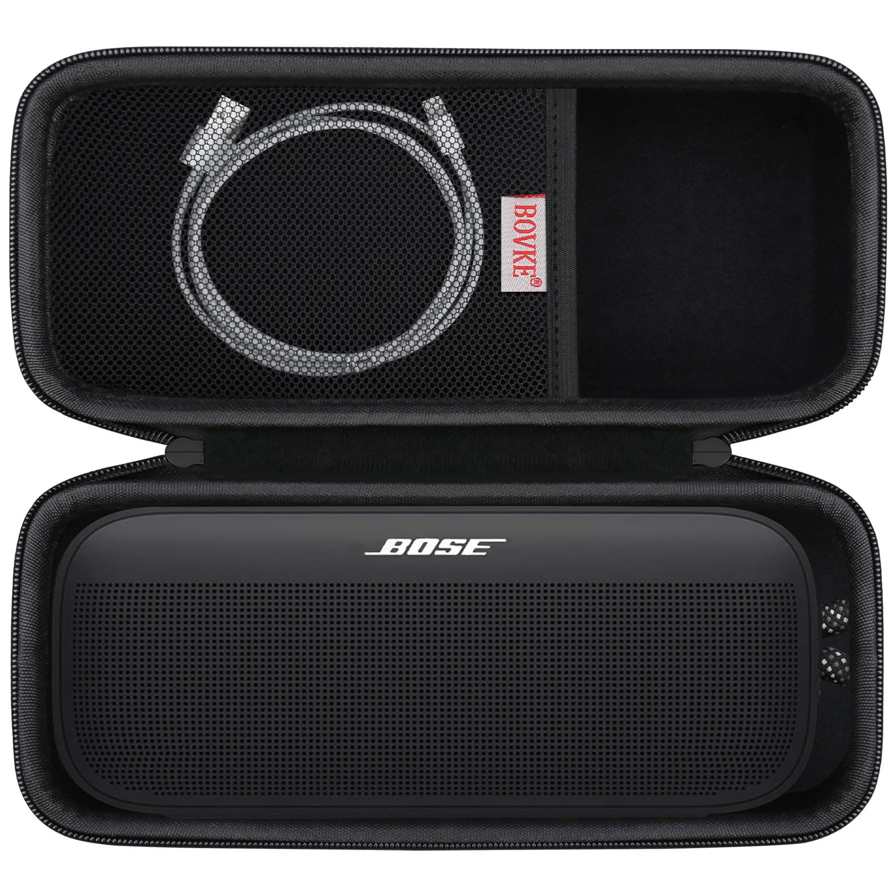 Bovke Hard Travel Case For Bose Soundlink Plus Portable Bluetooth Wireless Outdoor Speaker, Extra Mesh Pocket For Charging Cable