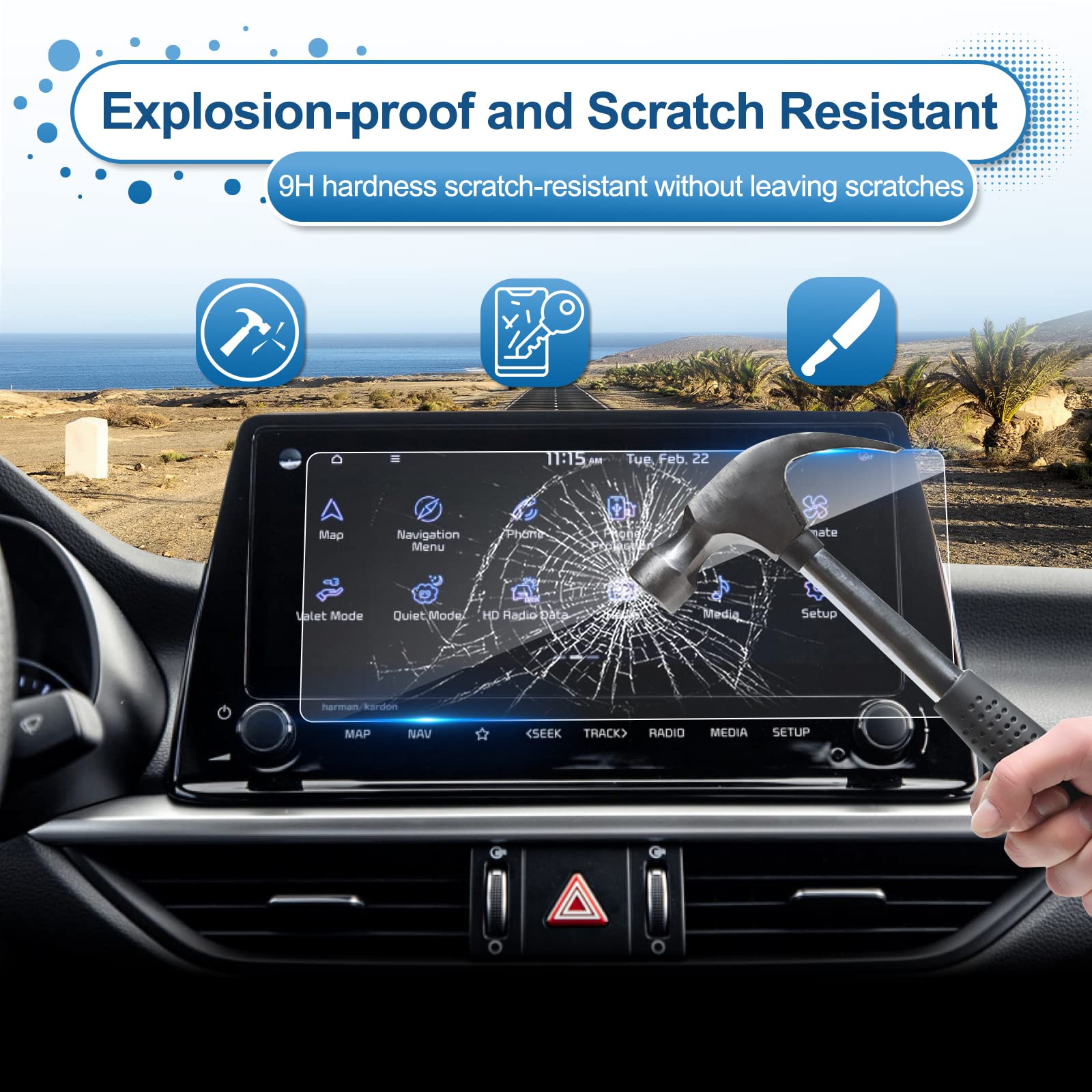 Coleya 2022 2023 2024 Forte Screen Protector For Kia Forte (Gt Line/Gt/Gt Manual) 10.25 Inch Touch Screen, 9H Tempered Glass 202