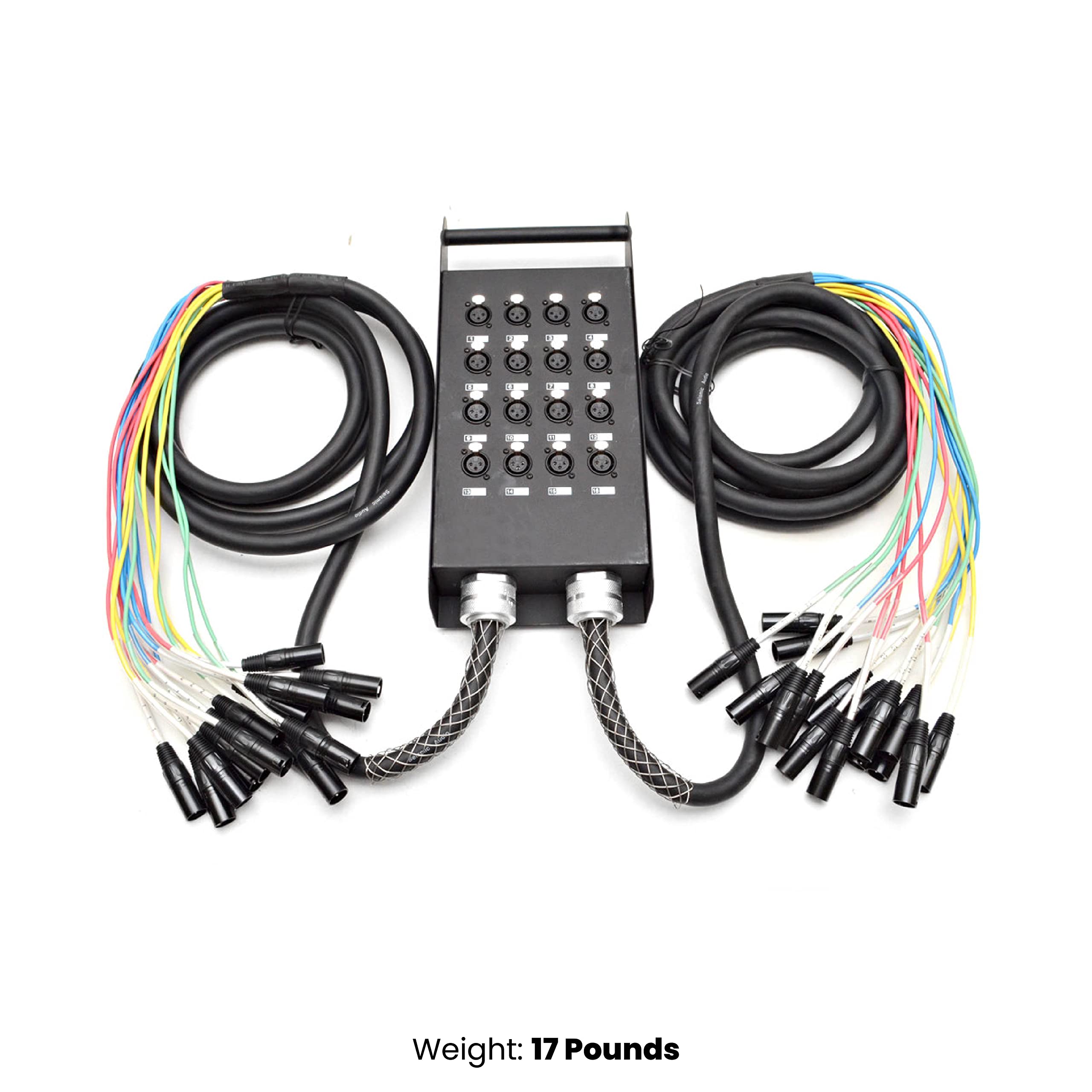 Seismic Audio - New 24 Channel Xlr Send Splitter Snake Cable With Box - Two Trunks 15' Fantails Each - Pro Audio Stage, Studio,