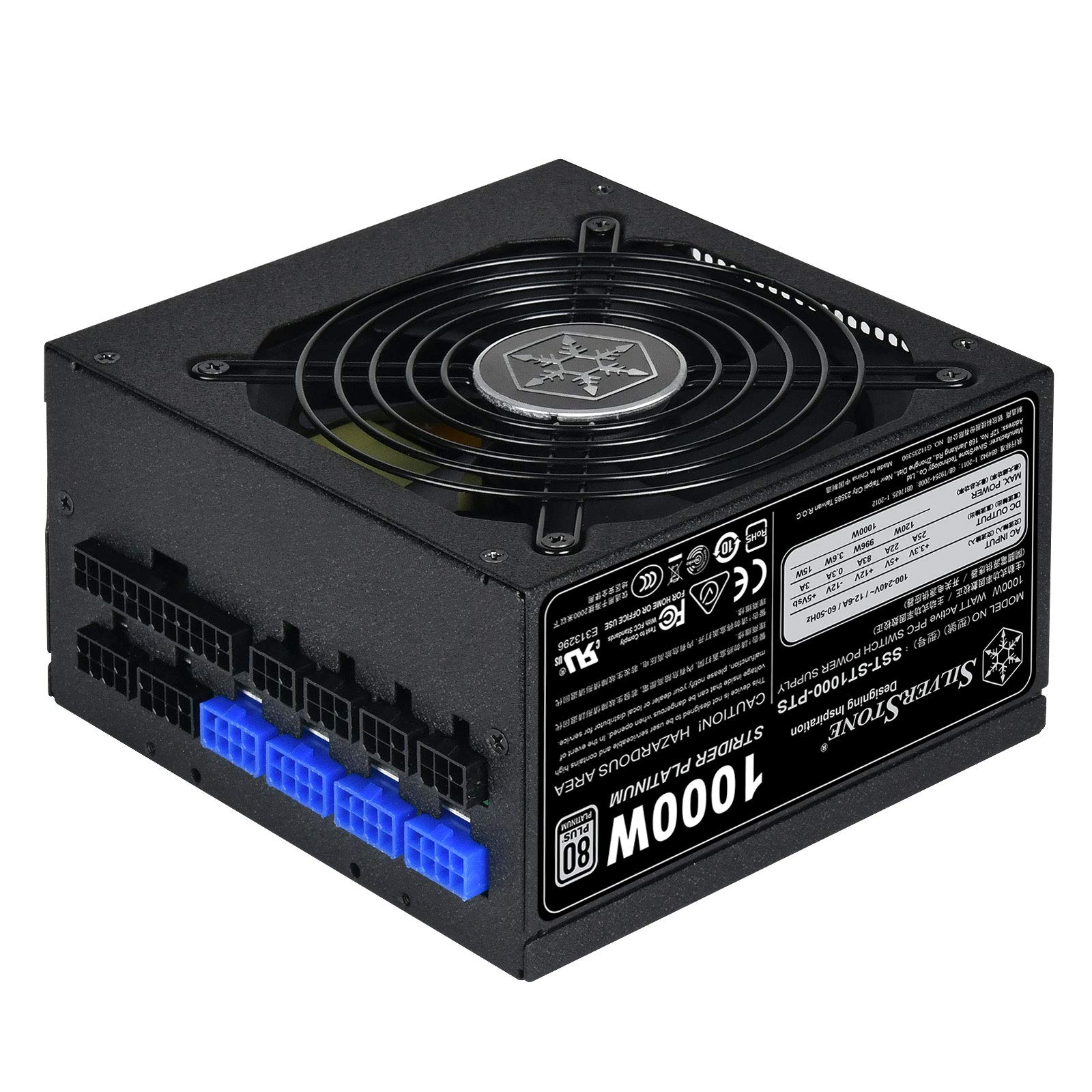 Silverstone Technology 1000 Watt Fully Modular 80 Plus Platinum Power Supply Ultra Compact 140Mm In Depth, St1000 Pts X