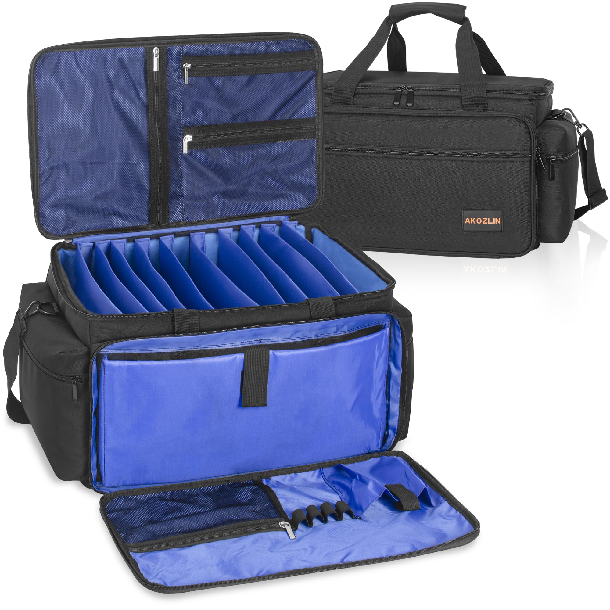 Akozlin Cable File Bag With Detachable Dividers Dj Gig Bag Cord Organizer Case For Laptop,Dj Gear,Music Equipment Accessories