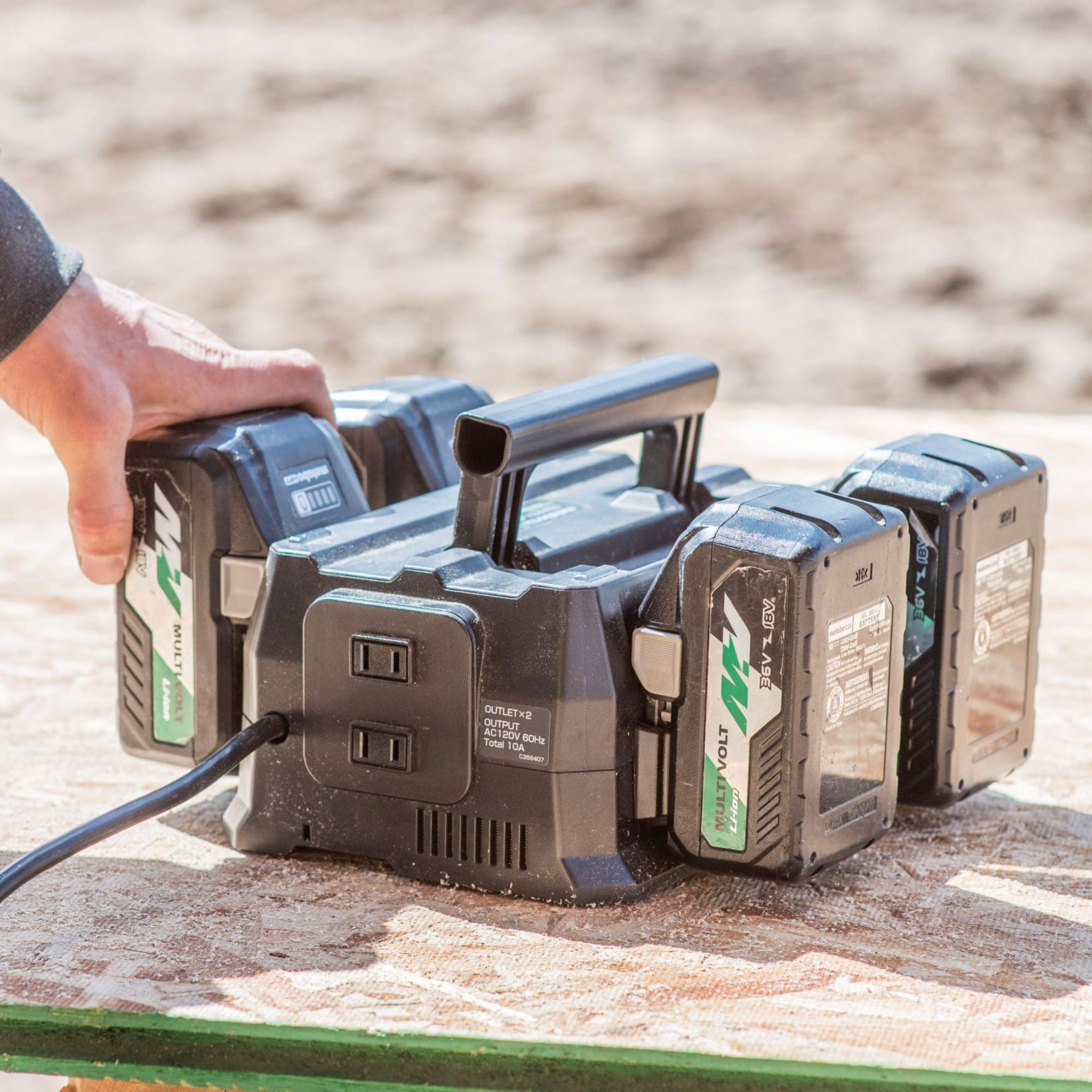 Metabo Hpt 4 Port Battery Charger, 36V/18V, Slide Style Batteries, Rapid Charging Time, Selectable Charging Modes, 2 Usb Ports,