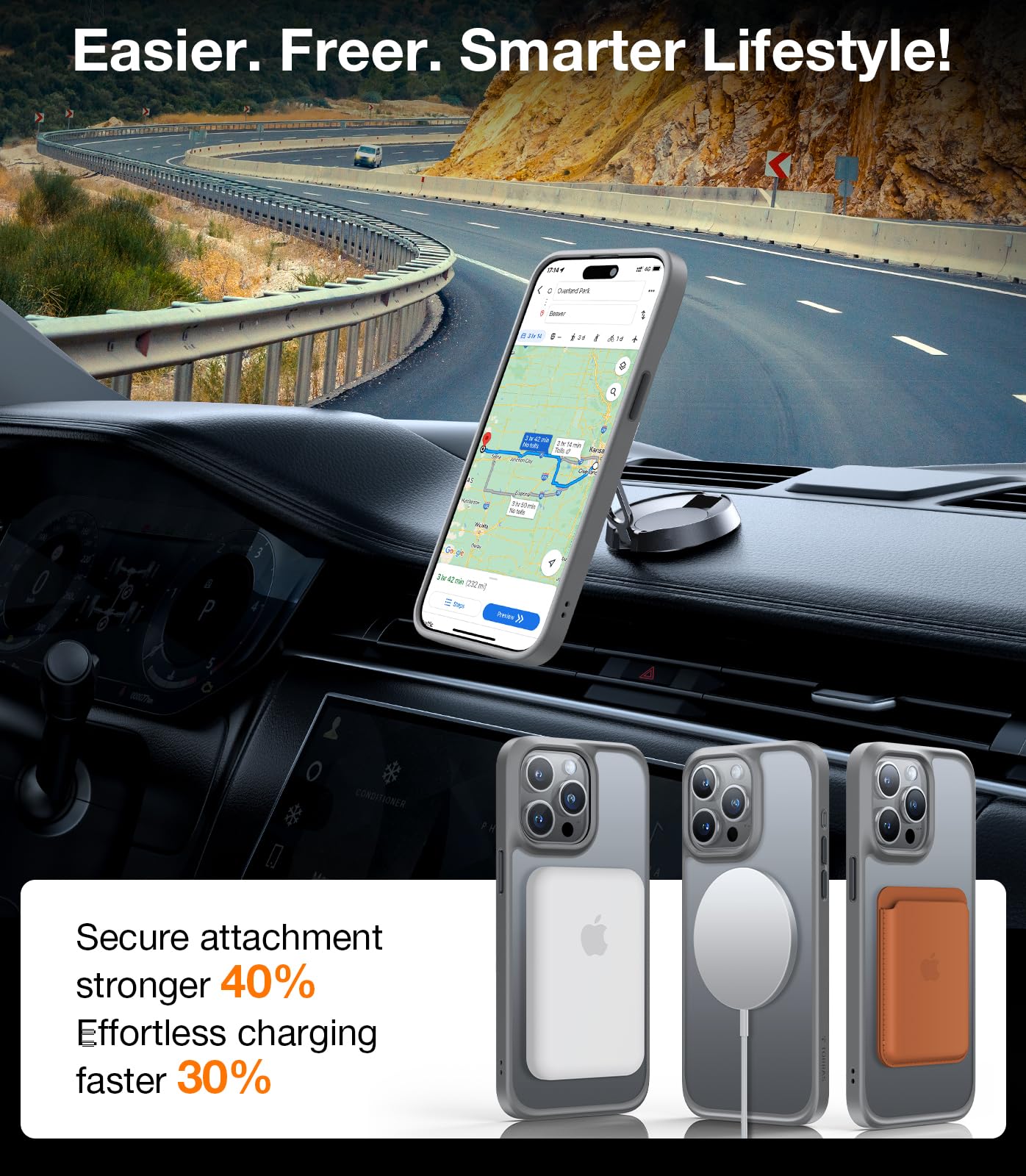 Torras Magnetic Guardian Designed For Iphone 15 Pro Max Case, [Military Grade Drop Tested] [Compatible With Magsafe] Slim Case F