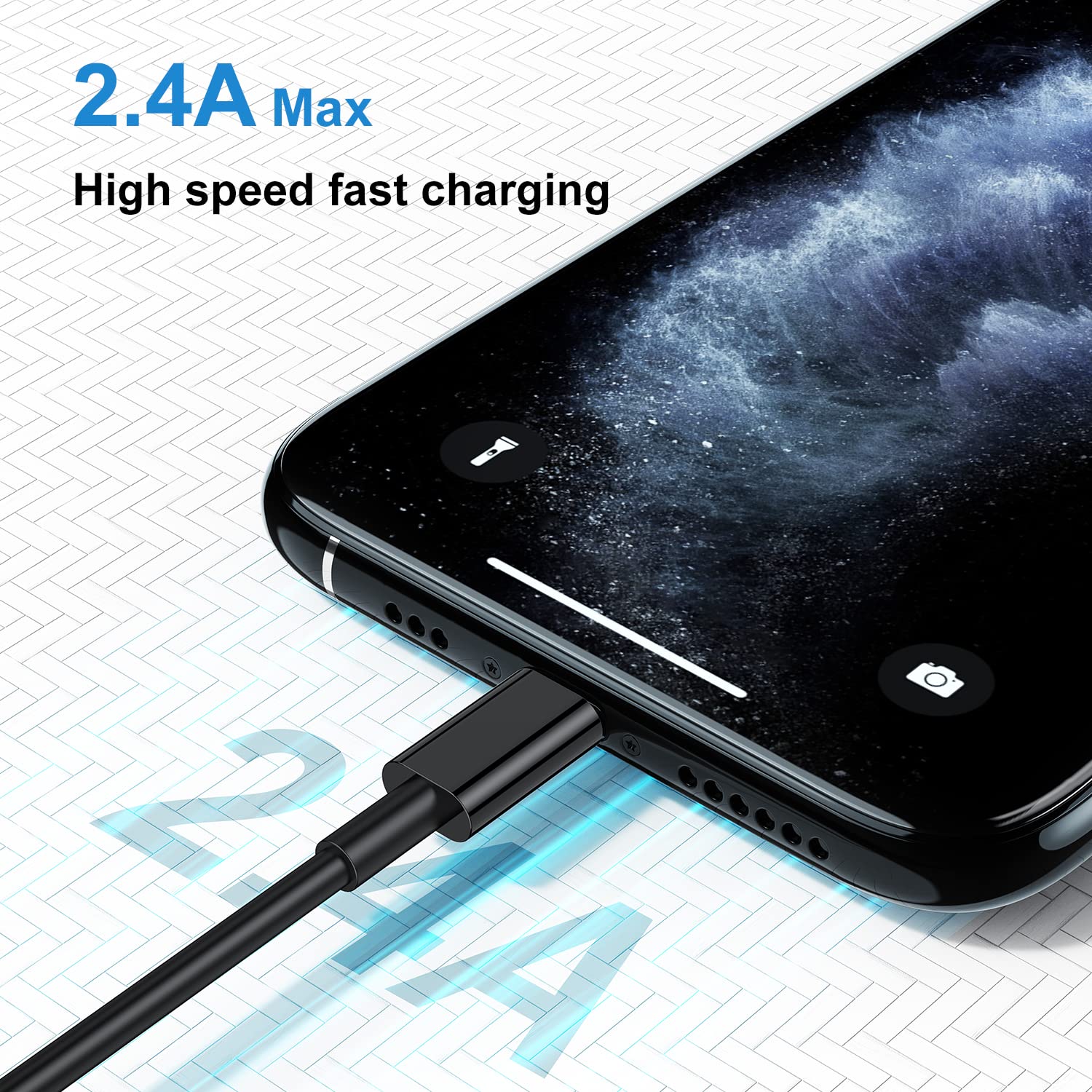 Iphone Charger Cable 10 Ft [Apple Mfi Certified], Qziiw 3Pack 10 Feet Long Usb A To Lightning Cable, Apple Charging Power Cord 1