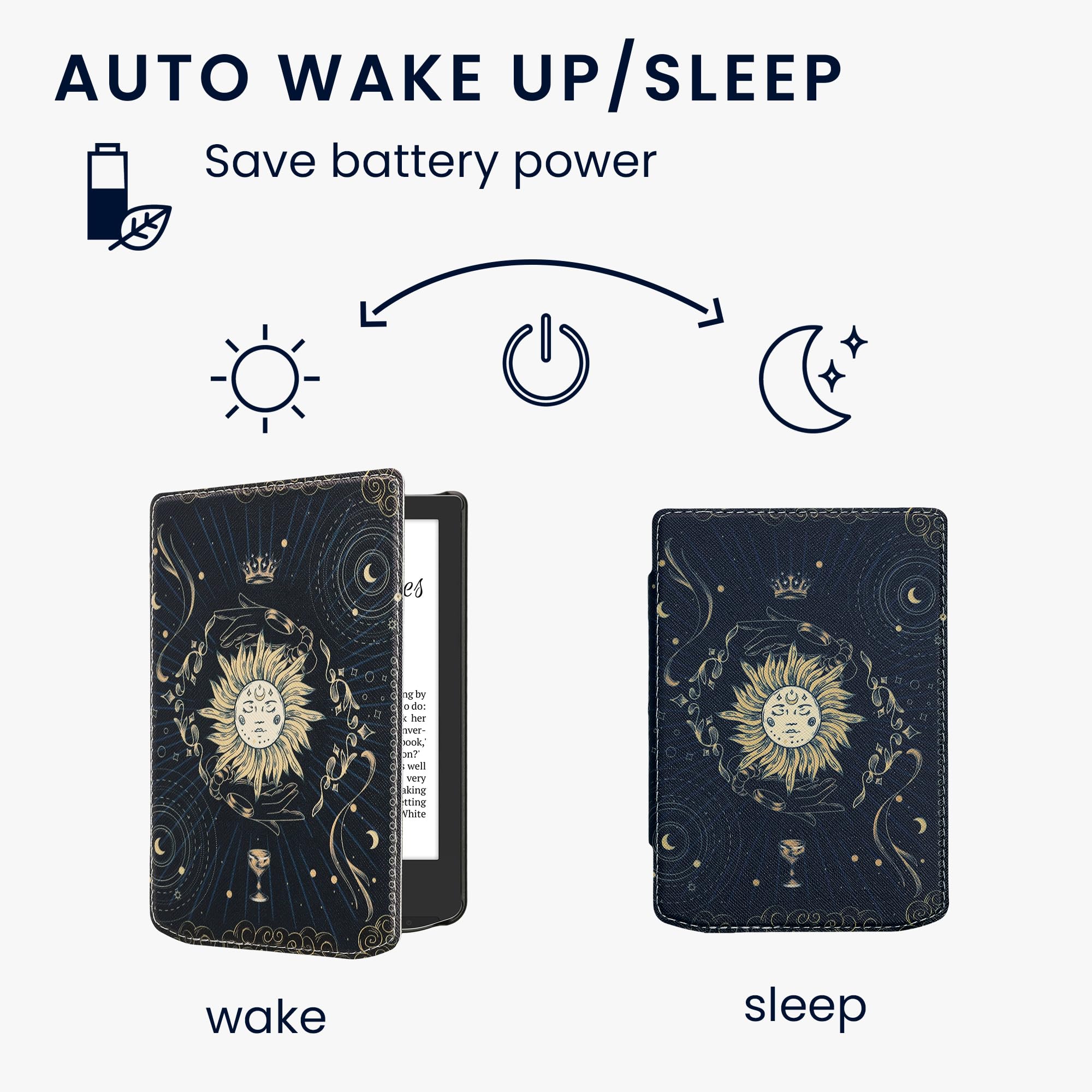 Kwmobile Case Compatible With Pocketbook Verse/Verse Pro/Verse Color/Vivlio Light/Light Hd Case   Ereader Cover   Tarot Card Dar