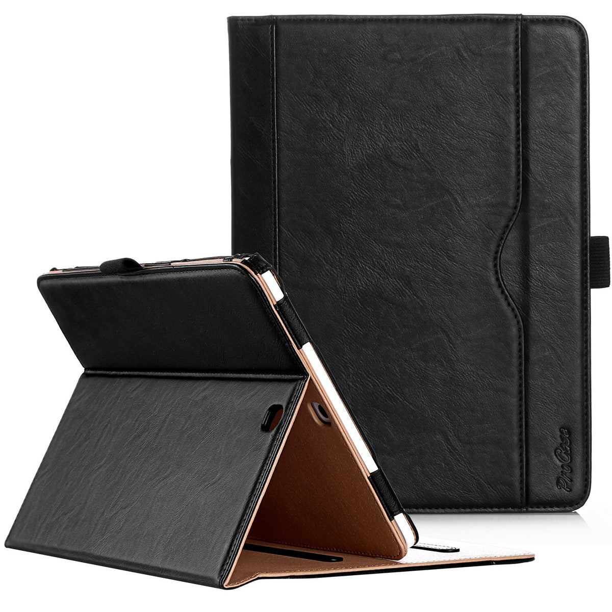 Procase Galaxy Tab S2 9.7 Case   Leather Stand Folio Case Cover For Galaxy Tab S2 Tablet (9.7 Inch, Sm T810 T815 T813)  Black