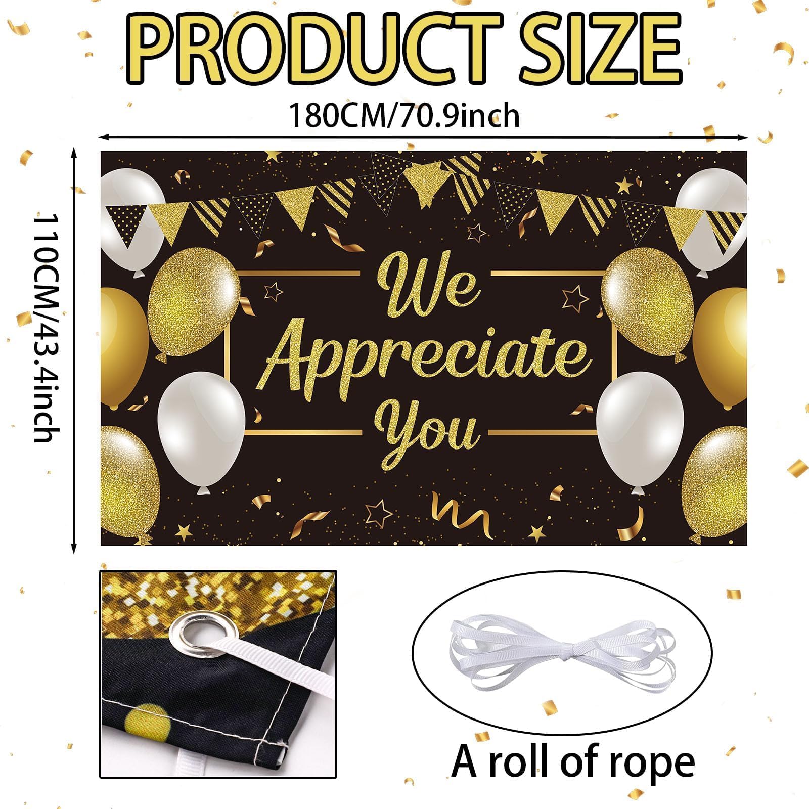 Chunnin We Appreciate You Banner Backdrop Appreciation Party Decorations Thank You For All You Do For Pastor Veterans Teacher Wo