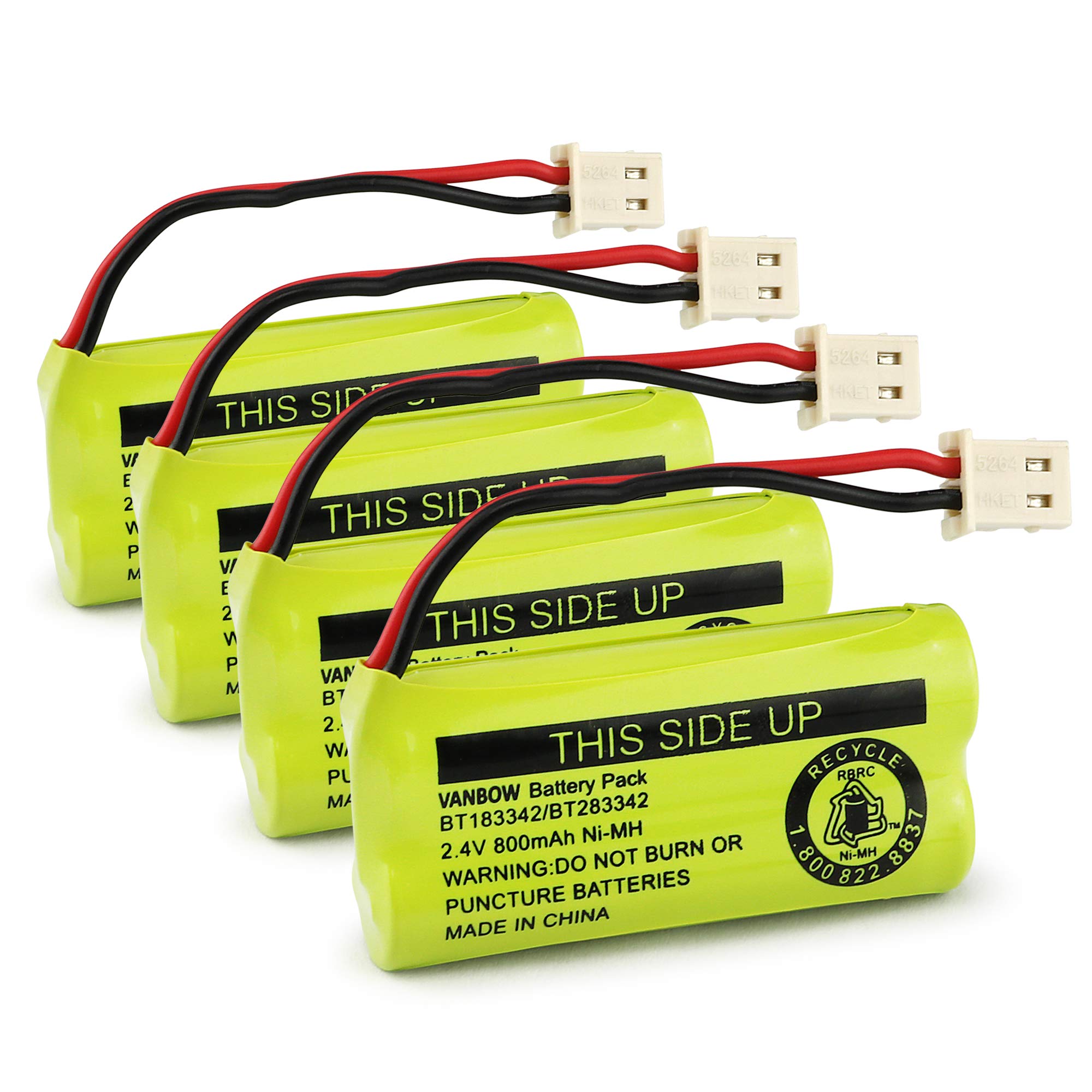 Vanbow Bt183342/Bt283342 2.4V 800Mah Nimh Battery Pack, Compatible With At&T Vtech Cordless Phone Batteries Bt166342/Bt266342 B