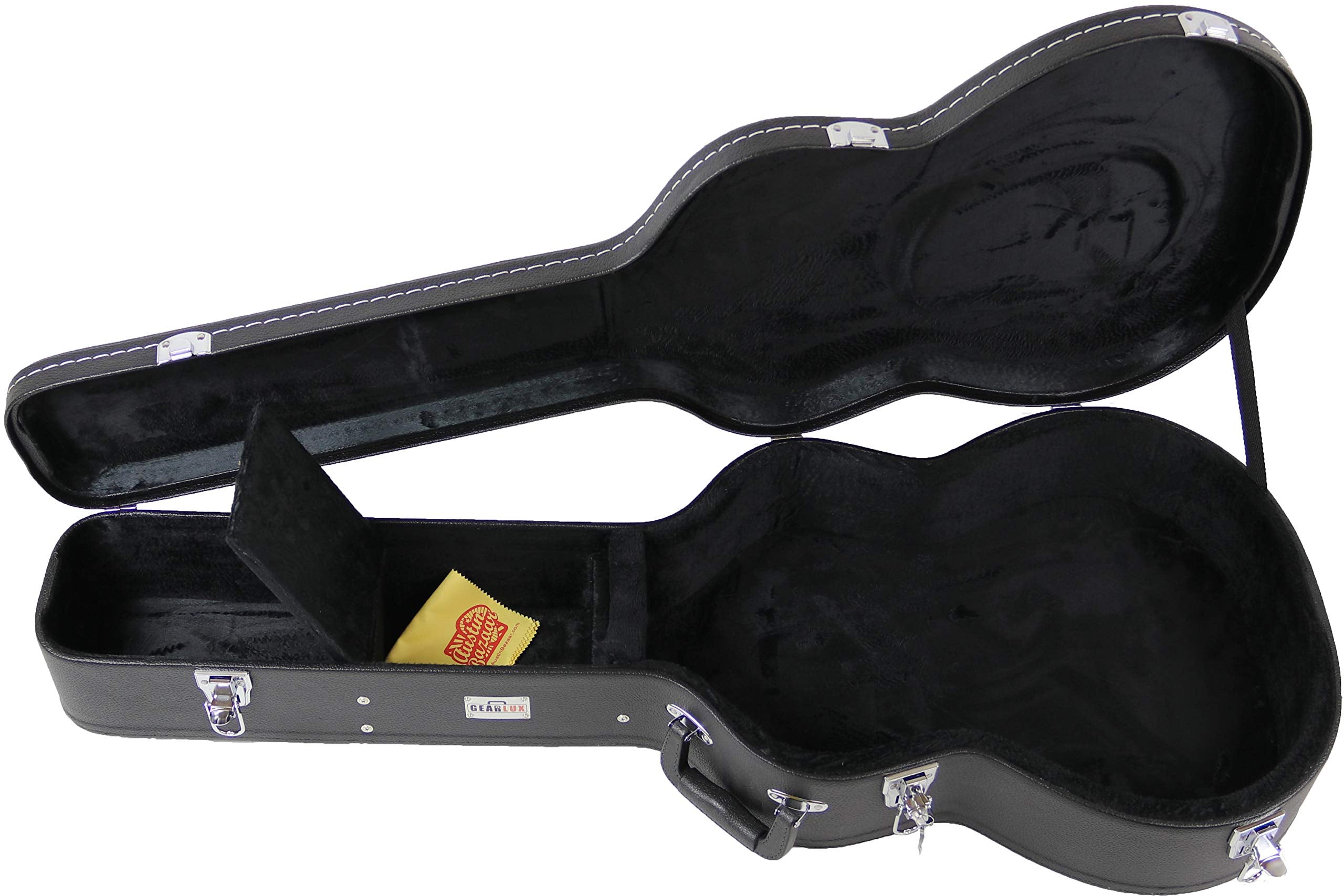 Gearlux 40-Inch Classical Guitar Hard Case With Exterior Lock And Key, Interior Accessory Compartment, And Plush Interior Paddin