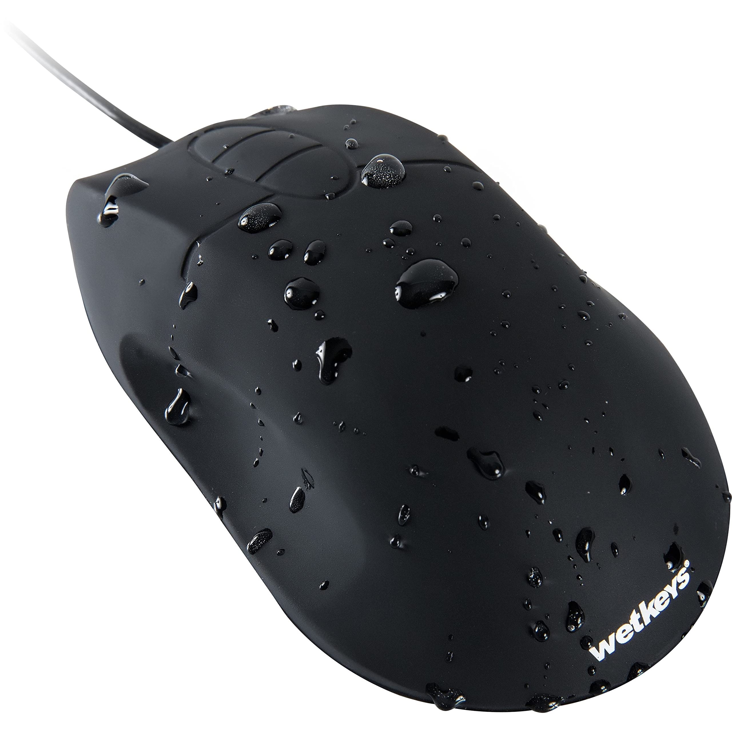 Wetkeys Professional Grade Ergonomic Optical Waterproof Mouse With 3 Button Scroll (Usb/Ps2) (Black) | Omwk0C01 Bk