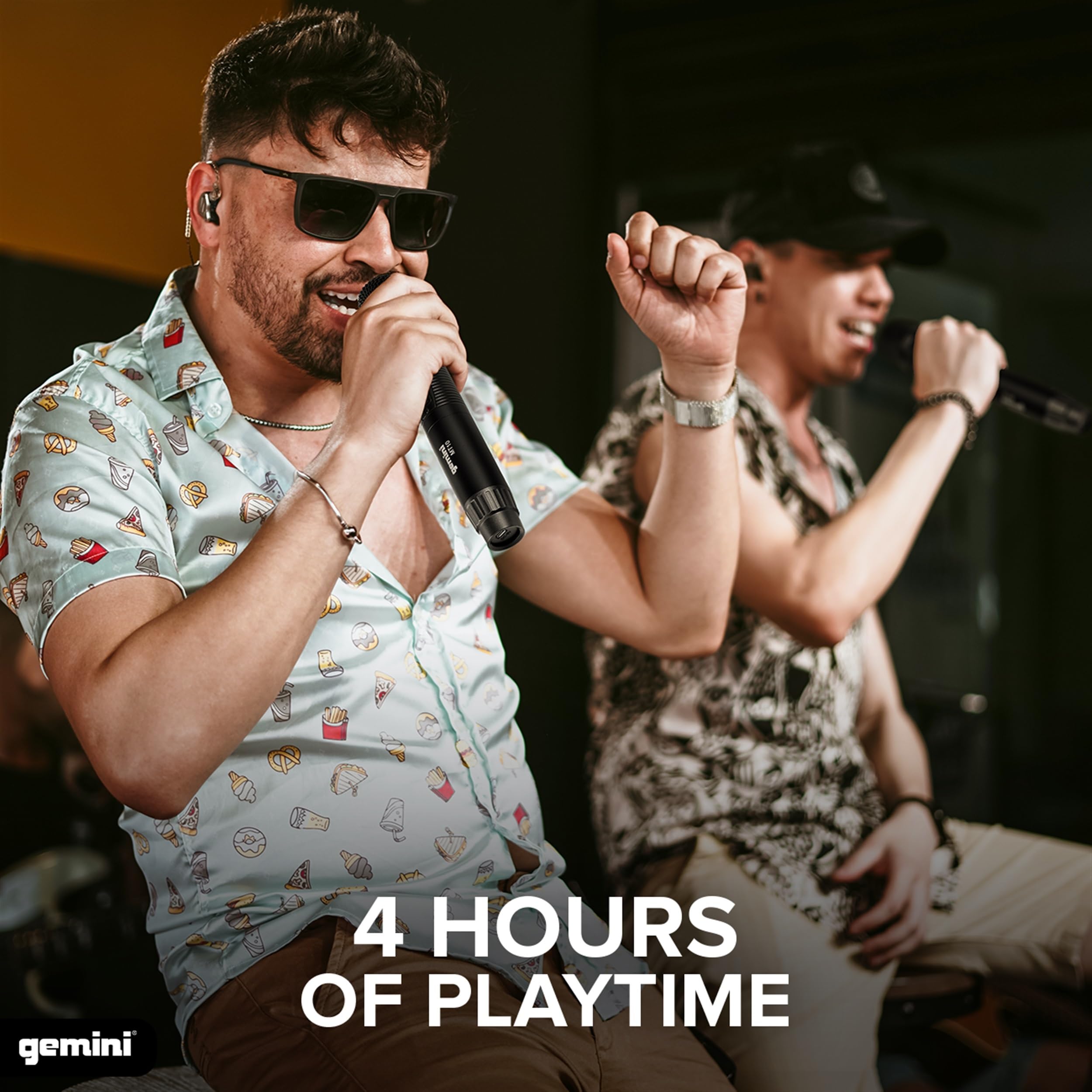 Gemini Dual Wireless Microphone Uhf Handheld Rechargeable Cordless Mic System 2 Pack With Receiver For Karaoke Singing Dj Perfor