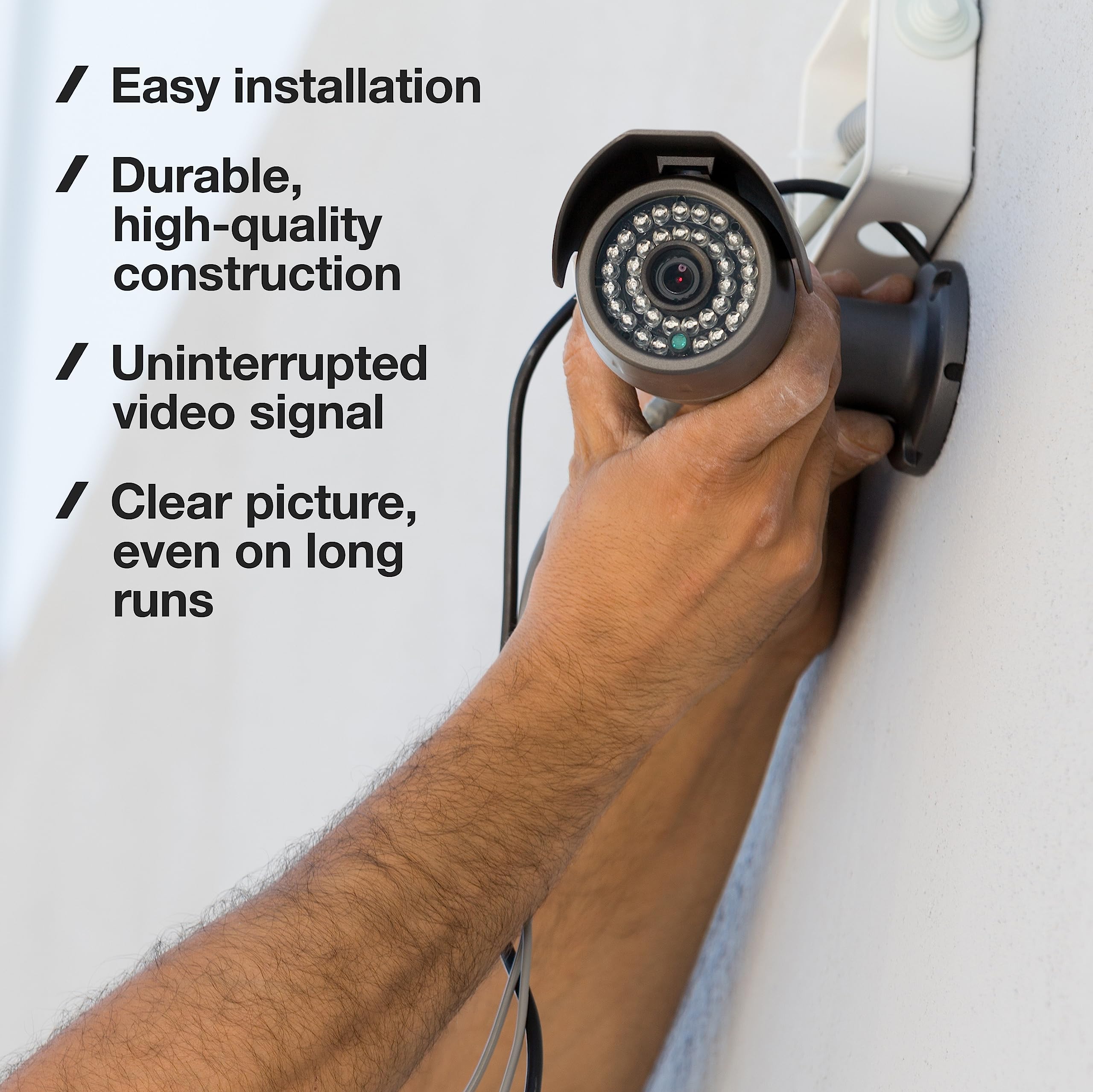 Rg59 Siamese Cable 300Ft   Coaxial Cctv Video & Power Cable   Combo Coax 20Awg Security Camera Wire   Direct Burial   Outdoor &