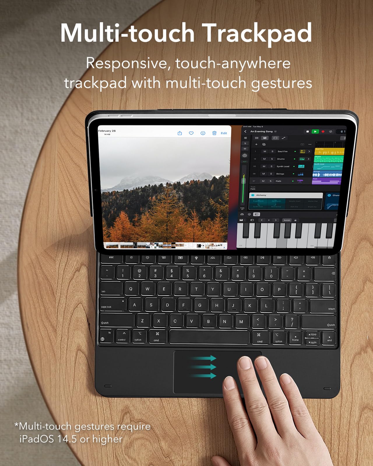 Esr Ipad Air 13 Inch Case Keyboard(M2, 2024), Easy Set Floating Cantilever Stand For Ipad Pro 12.9 Inch (3/4/5/6Th Gen), Precisi