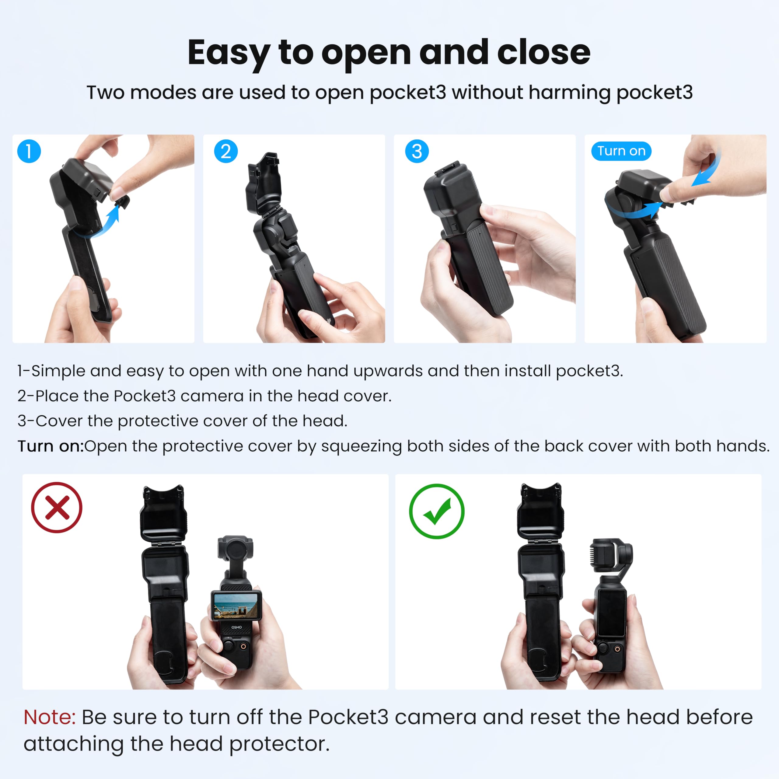 Startrc Gimbal Protective Cover For Dji Osmo Pocket 3 Creator Combo, Anti Fall Storage Handheld Camera Lens Screen Protector For