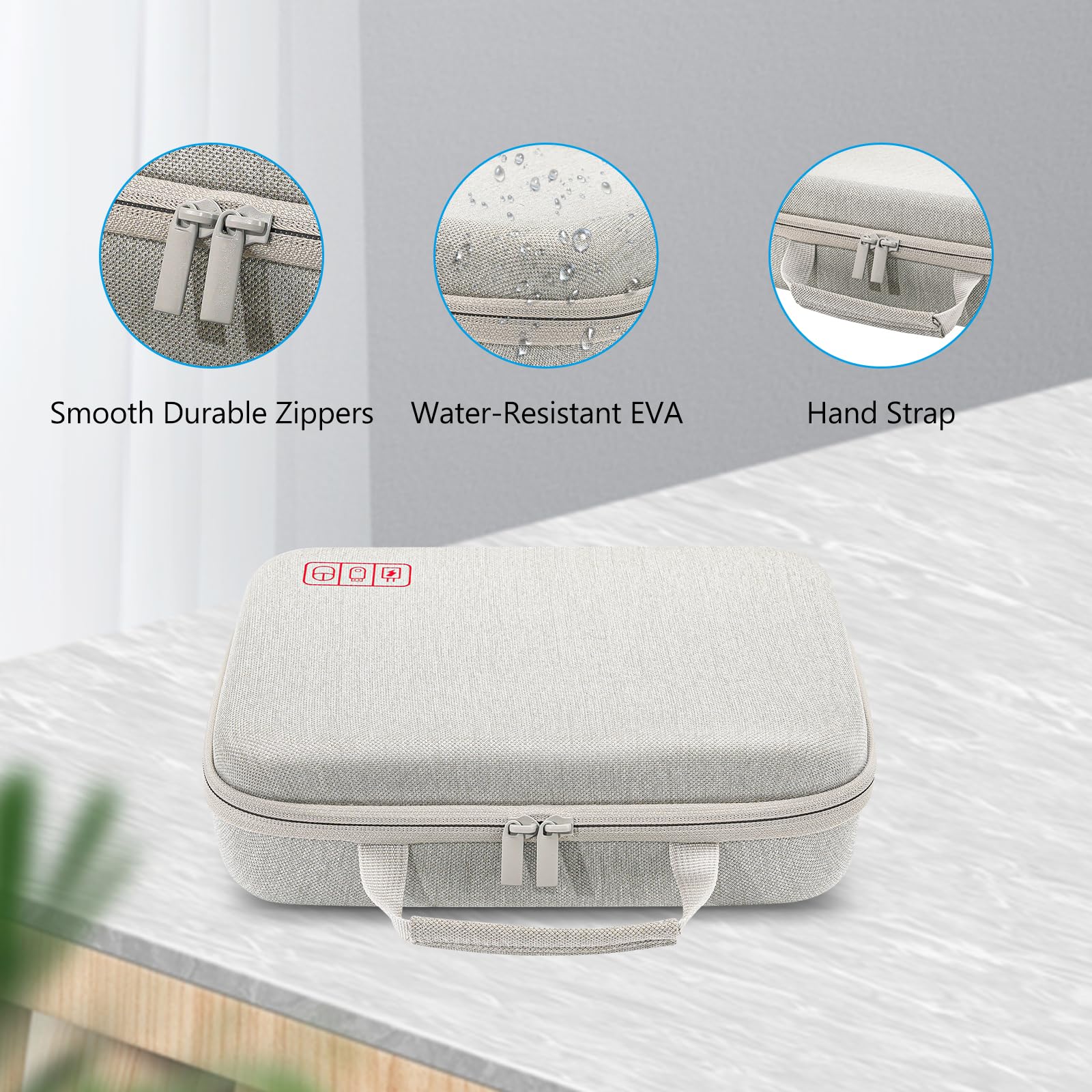 Procase Hard Travel Electronic Organizer Case For Macbook Power Adapter Chargers Cables Power Bank Apple Magic Mouse Apple Pencil Usb Flash Disk Sd Card Small Portable Accessories Bag  Xl, Grey