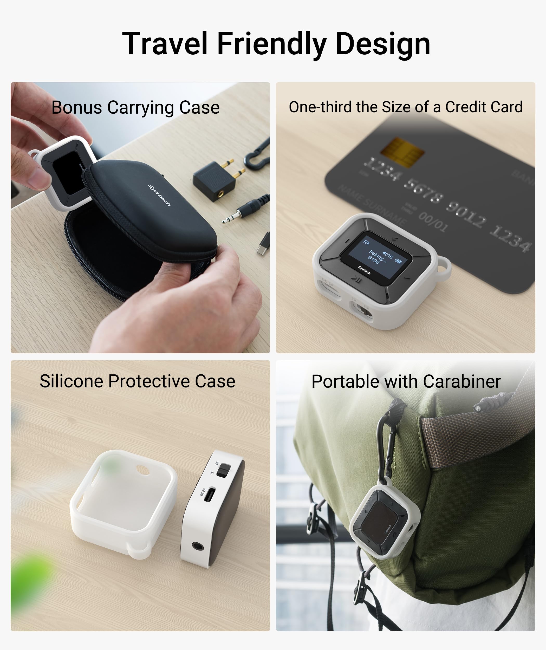 Syntech Airplane Bluetooth Transmitter Receiver For Airpods Or Headphones, Led Display Dual Pairs Low Latency Wireless Bluetooth