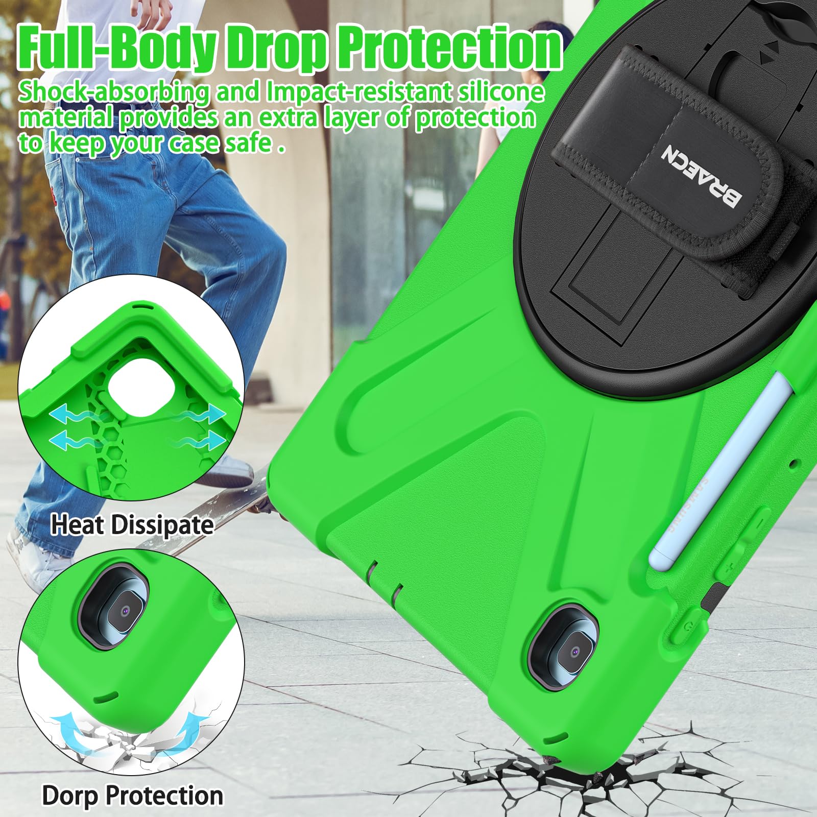 Braecnstock Case For Samsung Galaxy Tab S6 Lite 10.4 Inch 2024/2022/2020 (Sm P620/P610/P619) Shockproof Protective Samsung Galax