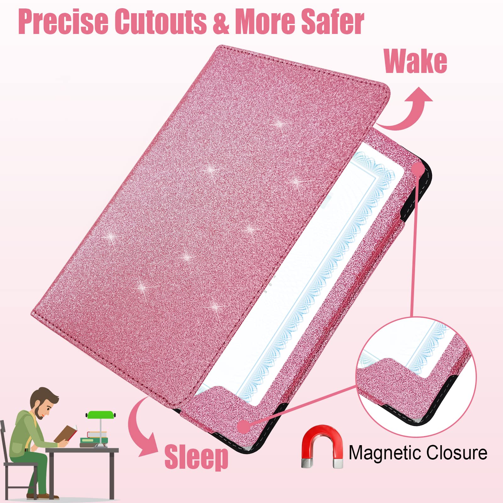 Paperwhite Case For 11Th Generation 2021 And Signature Edition, 6.8'', Hands Free Stand Smart Protective Premium Pu Leather Cove