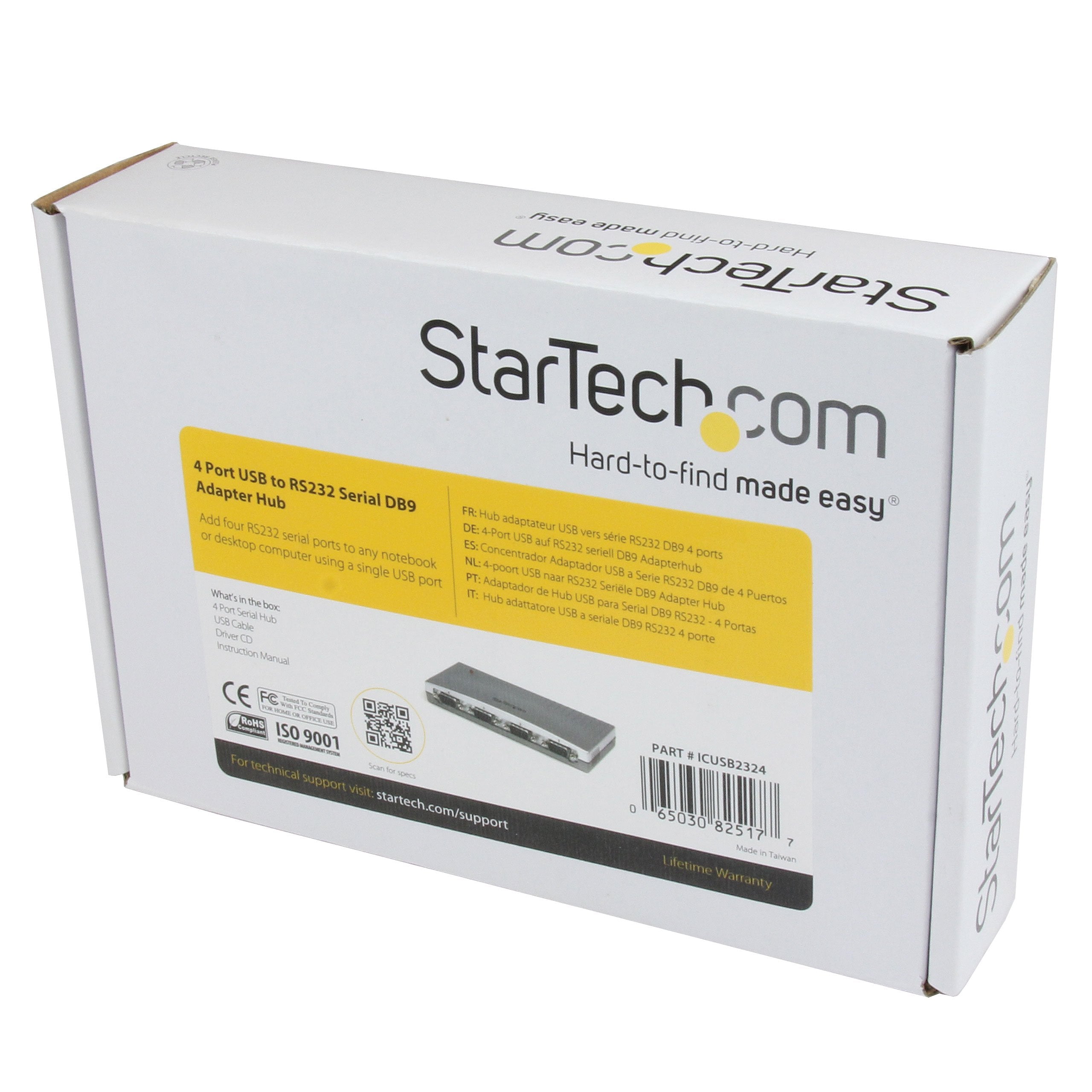 Startech.Com 4 Port Usb To Serial Rs232 Adapter   Db9M   Rs232 Extension   Serial To Usb (Icusb2324)