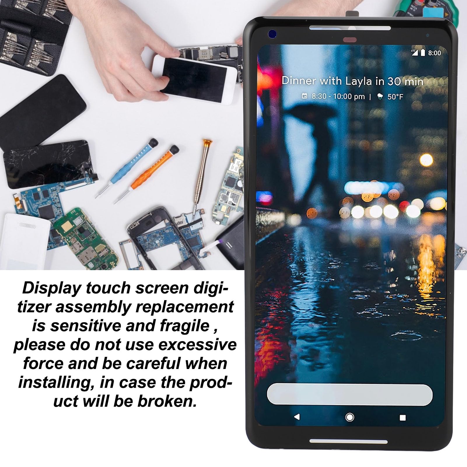 6.0 Inch Amoled Oled Display Screen Replacement For Pixel 2Xl 2 Xl G011C, Screen Replacement Kit For Pixel 2 Xl, Amoled Lcd Disp