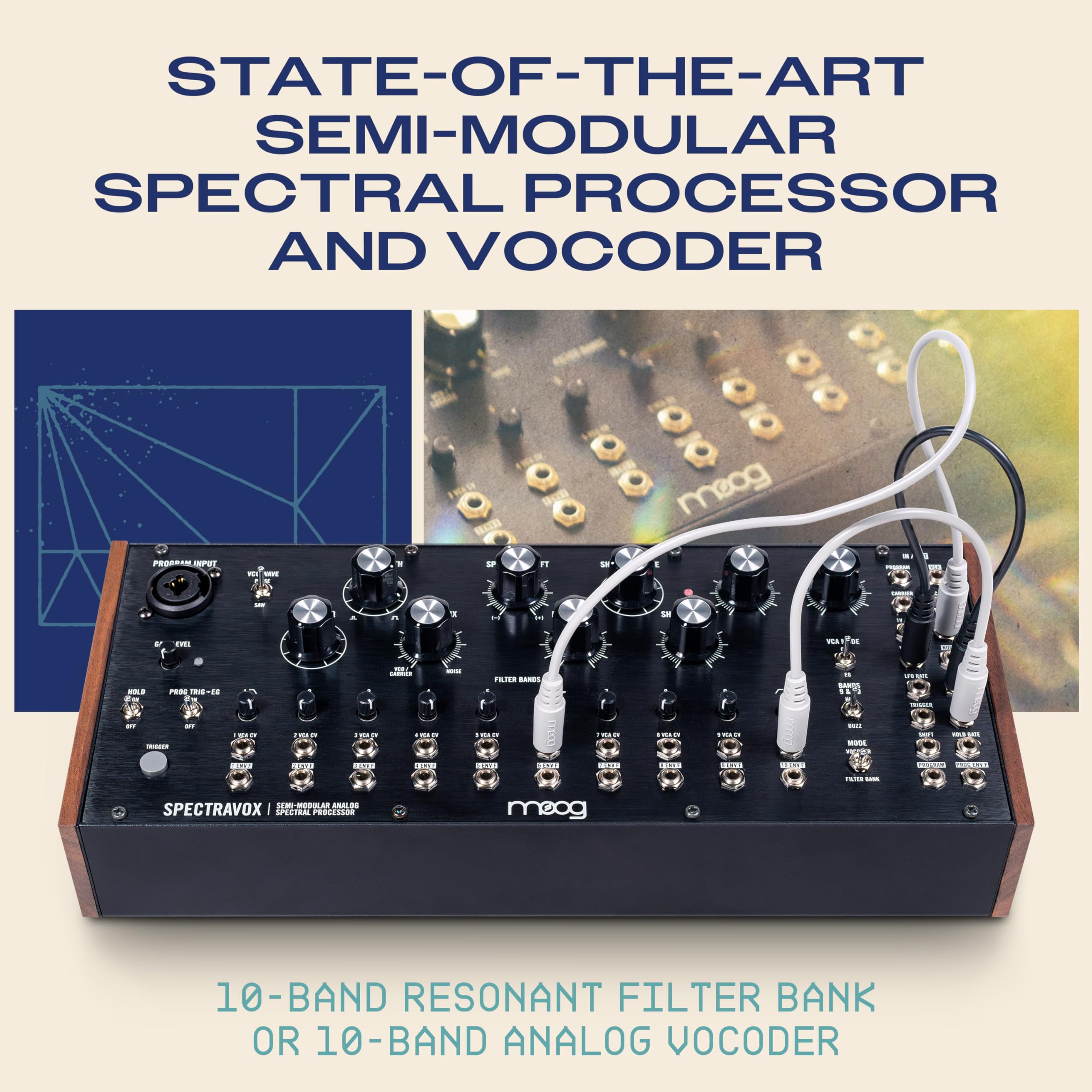 Moog Spectravox Semi-Modular Analog Spectral Processor With Cv Filter Bank/Vocoder, Voltage-Controlled Oscillator, Headphone Out