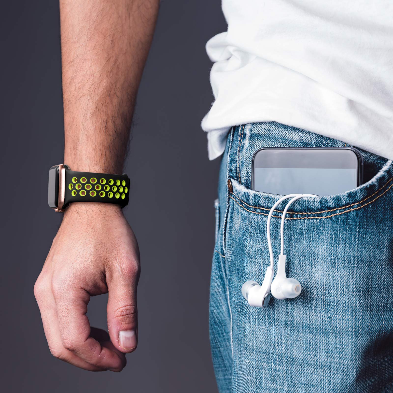 Lerobo 3 Pack Breathable Sport Band Compatible With Apple Watch 45Mm 44Mm 46Mm 42Mm 49Mm,Soft Silicone Sport Replacement Band Fo