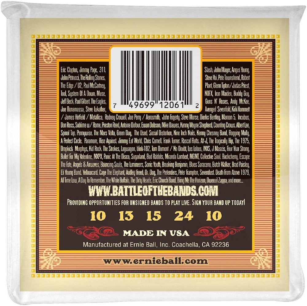 Ernie Ball Earthwood 5-String Frailing 80/20 Bronze Banjo Strings, 10-24 Gauge (P02061)