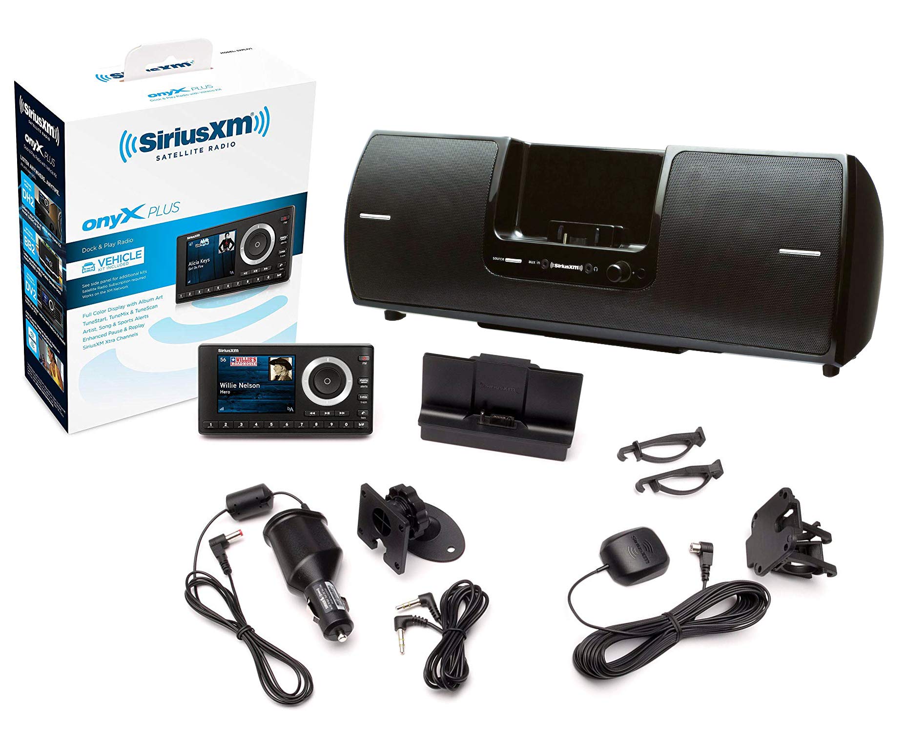 Siriusxm Sxsd2 Portable Speaker Dock Audio System & Siriusxm Sxpl1V1 Onyx Plus Satellite Radio With Vehicle Kit With Free 3 Months Satellite And Streaming Service (Bundle)