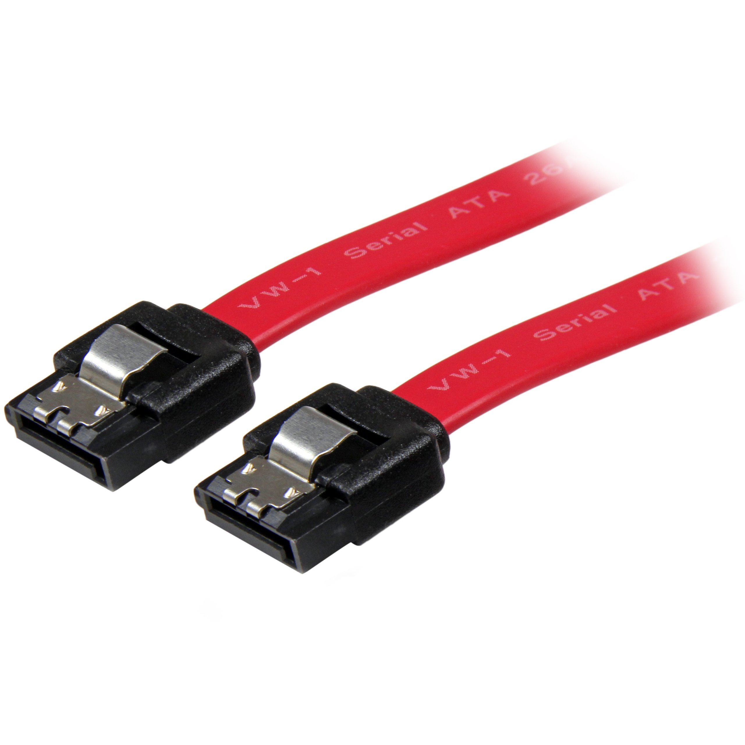 Startech.Com 12In Latching Sata Cable   Sata Cable   Serial Ata 150/300/600   Sata (R) To Sata (R)   1 Ft   Latched   Red   Lsat
