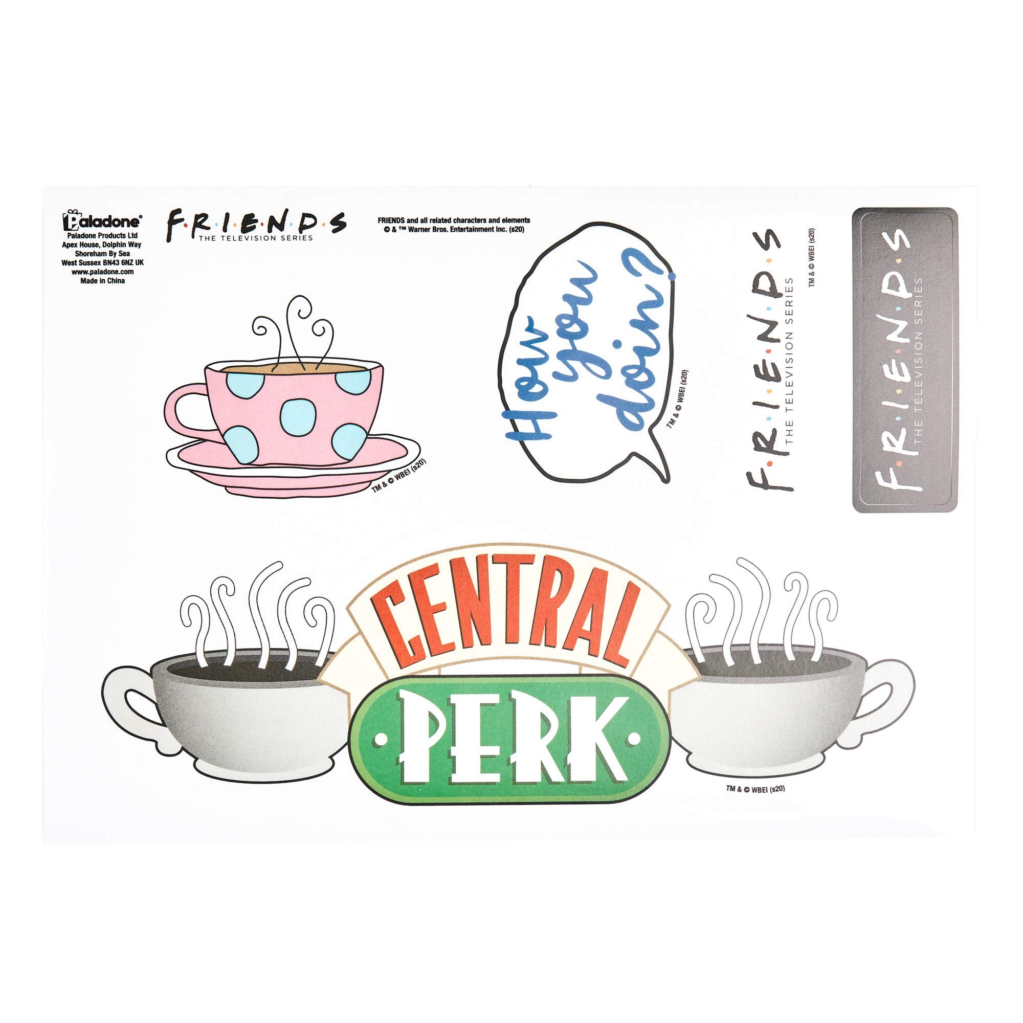 Friends Gadget Decals - 4 Sheets Of Removable Waterproof Laptop Stickers