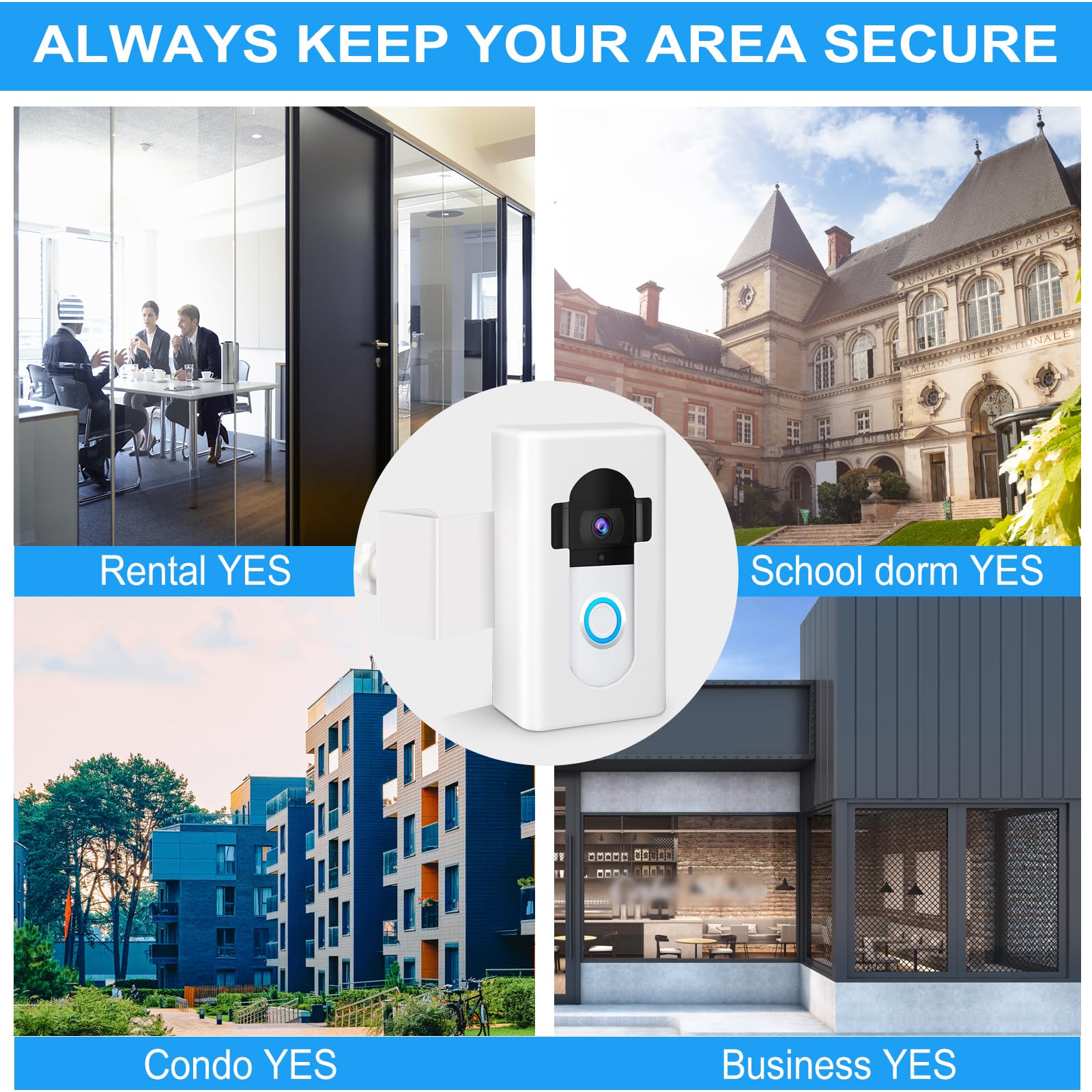 Anti Theft Video Doorbell Mount Compatible With Ring/Blink Wireless Video Doorbell 1/2/3 Plus/3/4/(2020 Release), Adjustable No