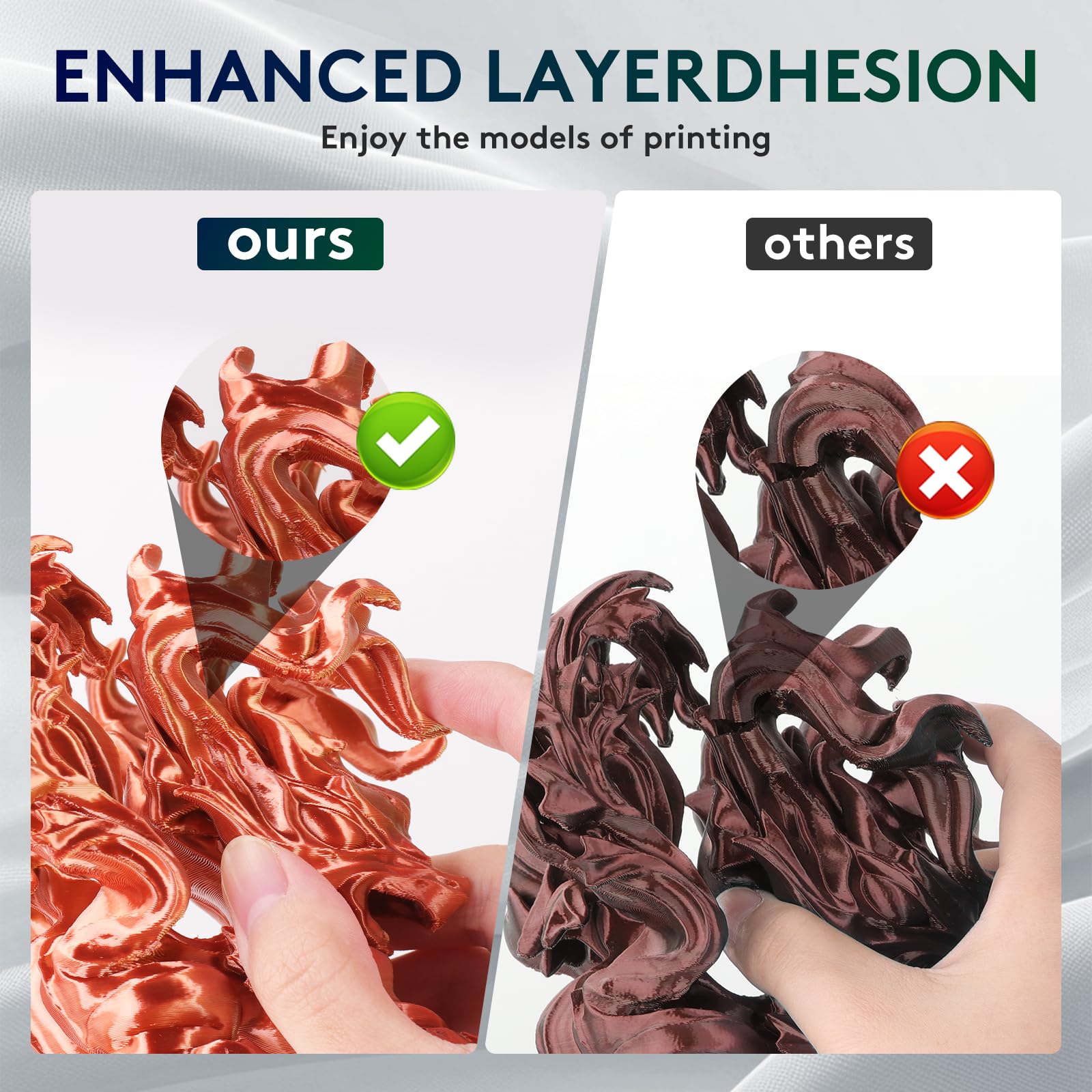 Eryone Silk Dual Color Filament Pla 3D Printer 1.75Mm +/  0.03Mm, Coextrusion Filament Pla Shiny Filament 1Kg(2.2Lbs), Gold Copp