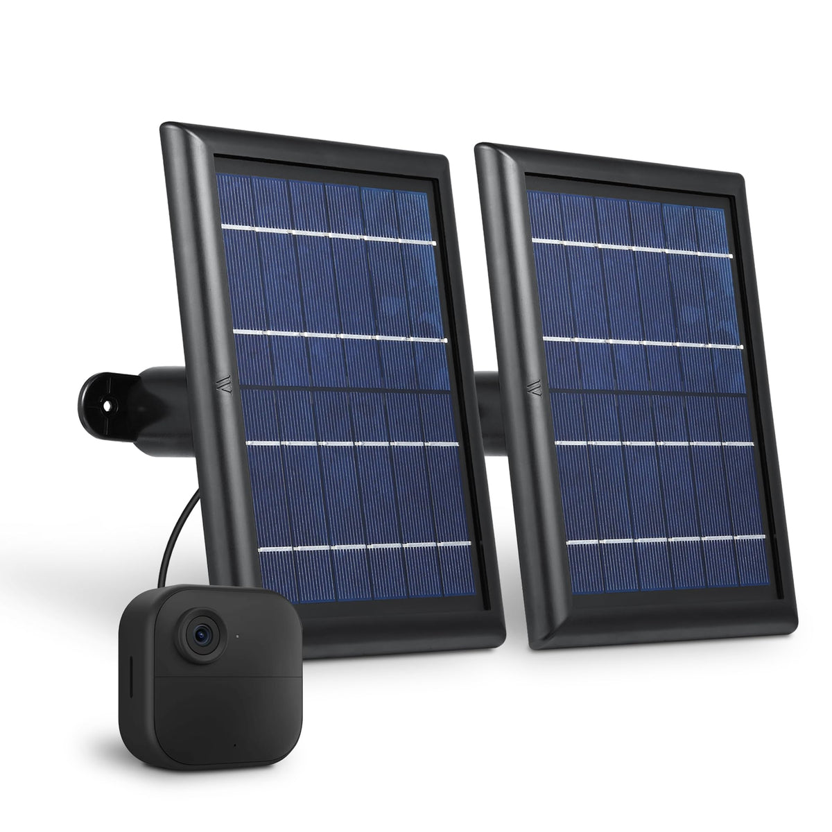 Wasserstein Solar Panel With Internal Battery   Compatible With Blink Outdoor 3/4 (2 Pack, Black) (Camera Not Included)