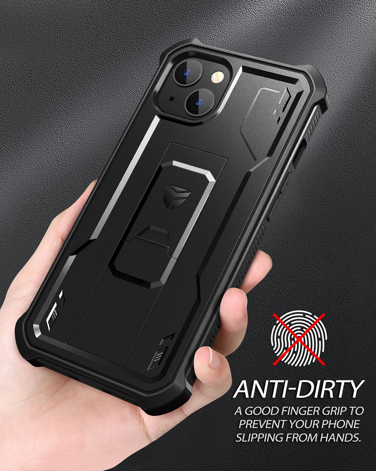 Dexnor For Iphone 14 Case For Iphone 13 Case 6.1 Inch, [Built In Screen Protector And Kickstand] Heavy Duty Military Grade Prote