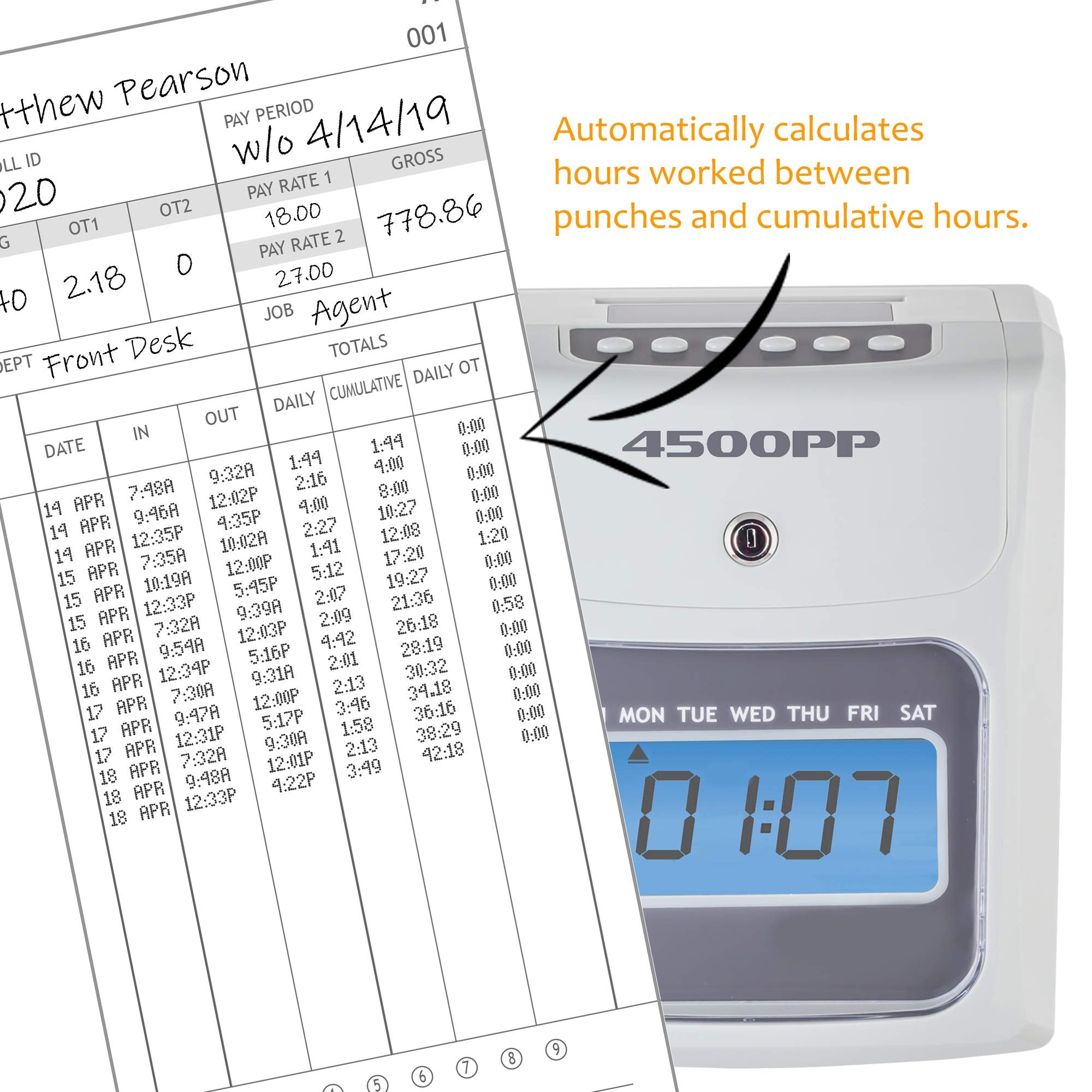 Nile Products, 4500Pprib, Genuine And Authentic Time Clock Replacement Ribbon For The Nile Products 4500Pp Calculating Time Cloc