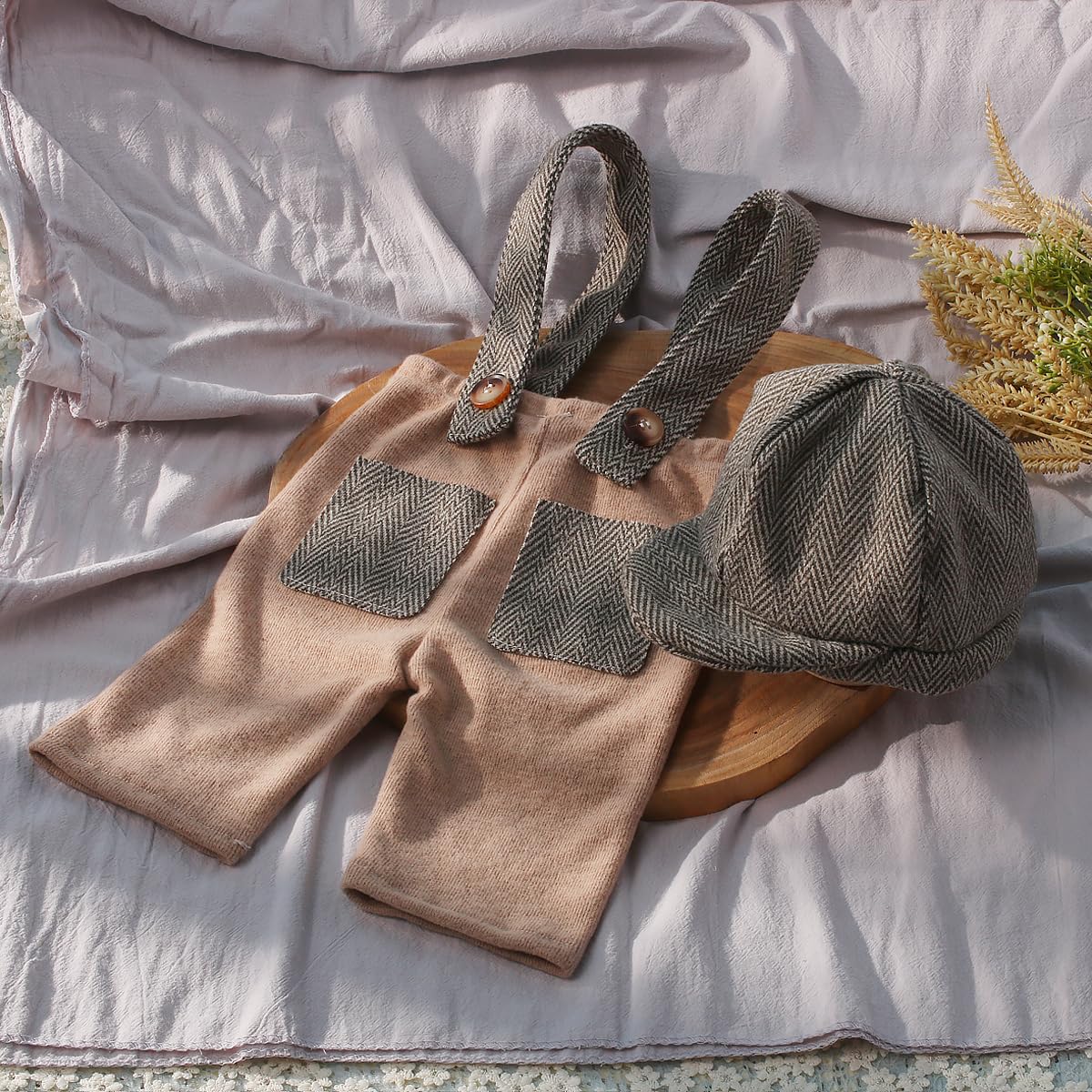 Ylsteed Newborn Boy Photoshoot Outfits 2Pcs Newborn Photography Outfits Girl Baby Photography Props Newborn Gentleman Suit Photo