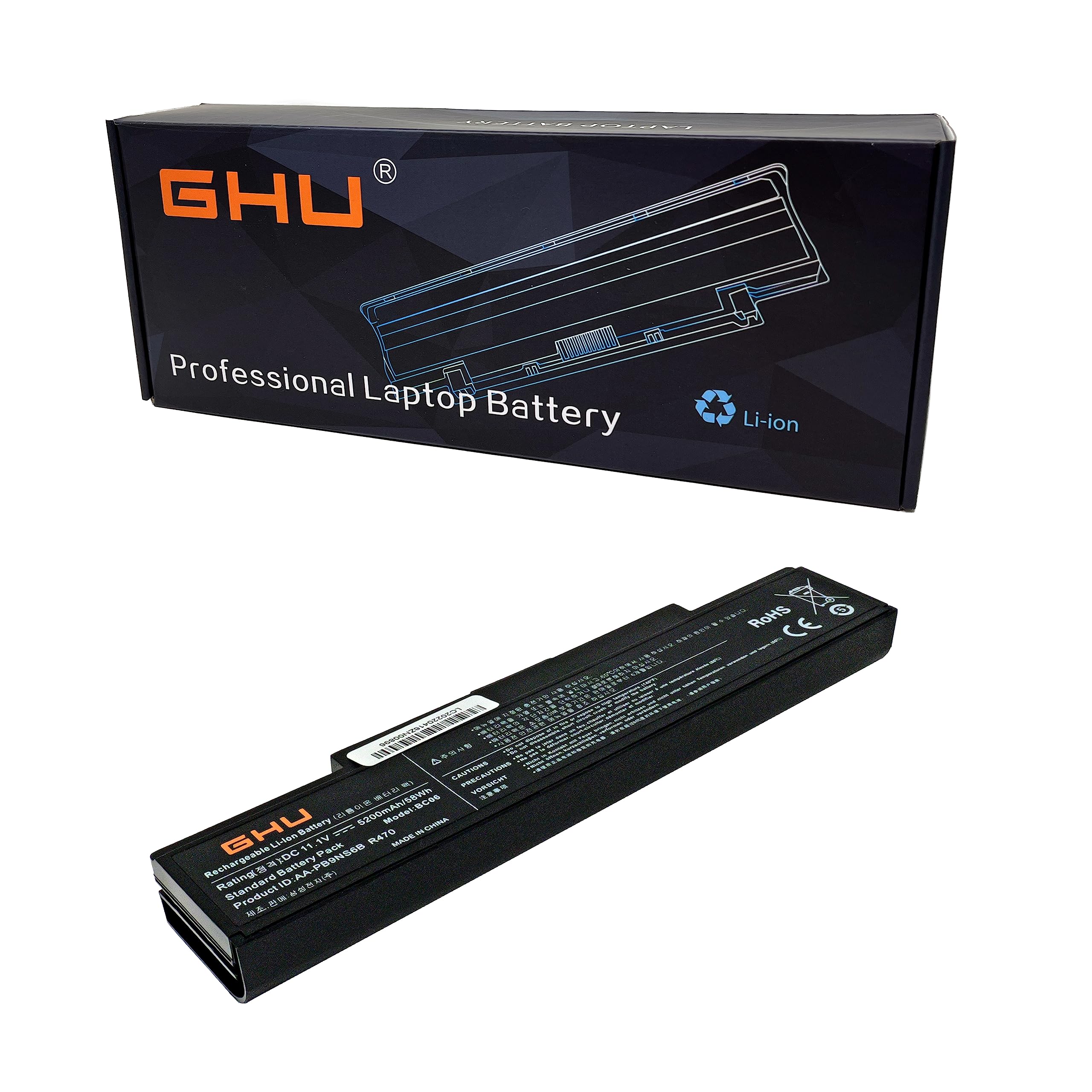 Ghu New Battery 58 Wh Aa Pb9Nc6B Compatible With Samsung Np Rv508 Nt Rv508 P210 Q210 R40 R408 R410 R45 R430 R460 R480 R505 R509