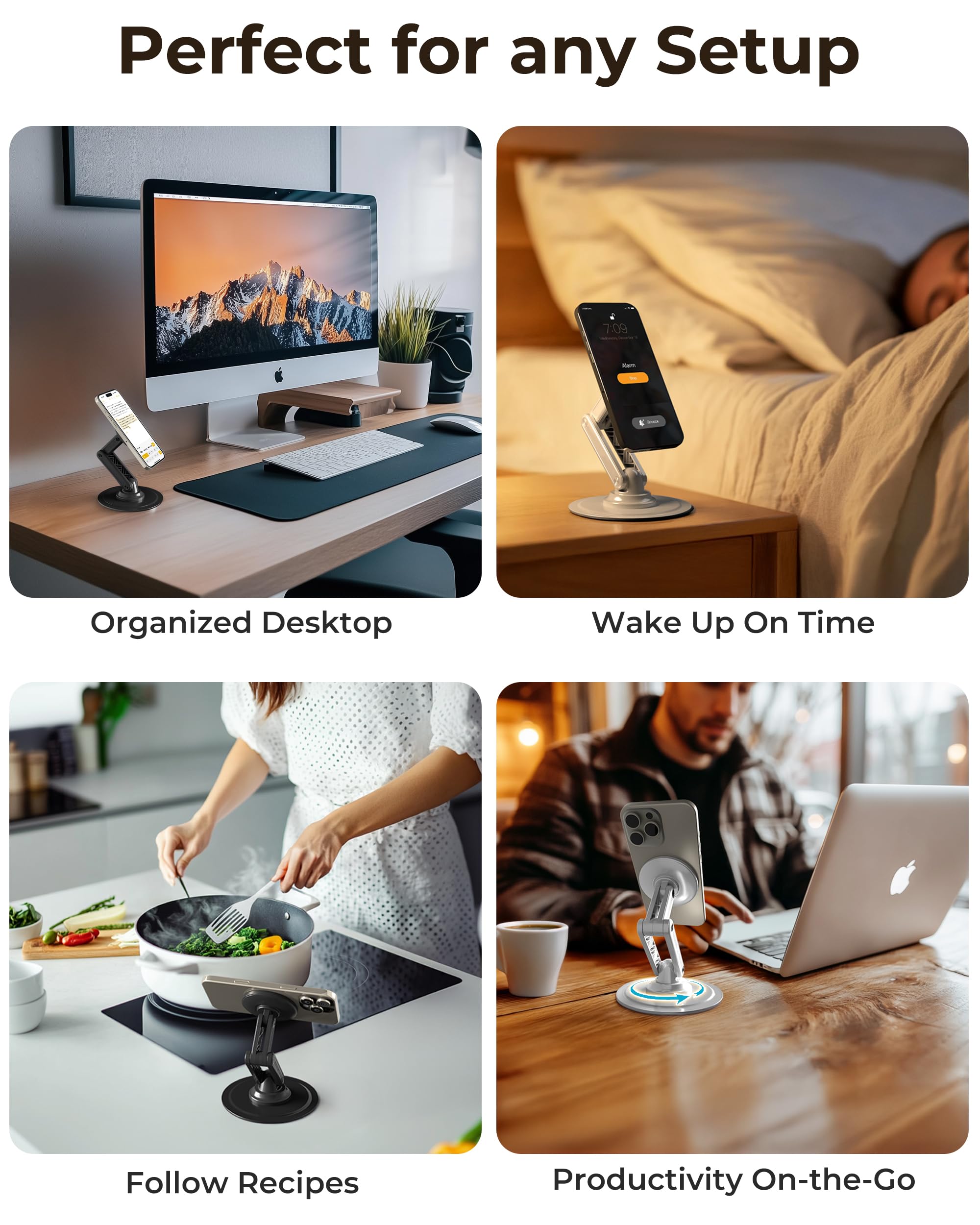 Cooper Mag360 Iphone Stand For Desk, 360 Adjustable Magsafe Phone Stand, Magsafe Phone Holder With Strong Magnetic Mag Safe | Ip