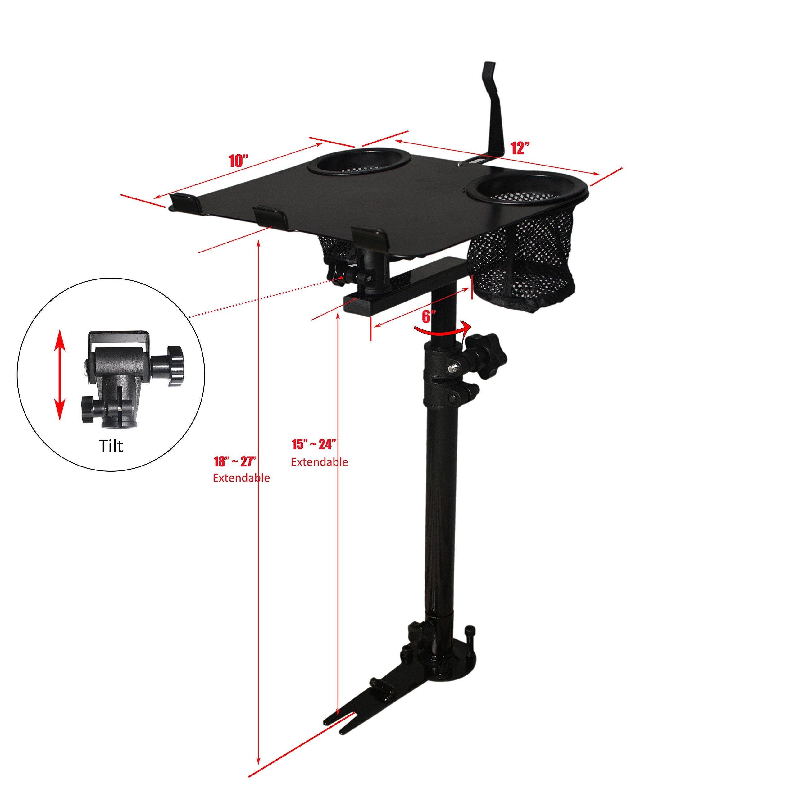 Aa Products Inc. K005-B1 Car Laptop Mount Truck Vehicle Notebook Stand Holder With Non-Drilling Bracket