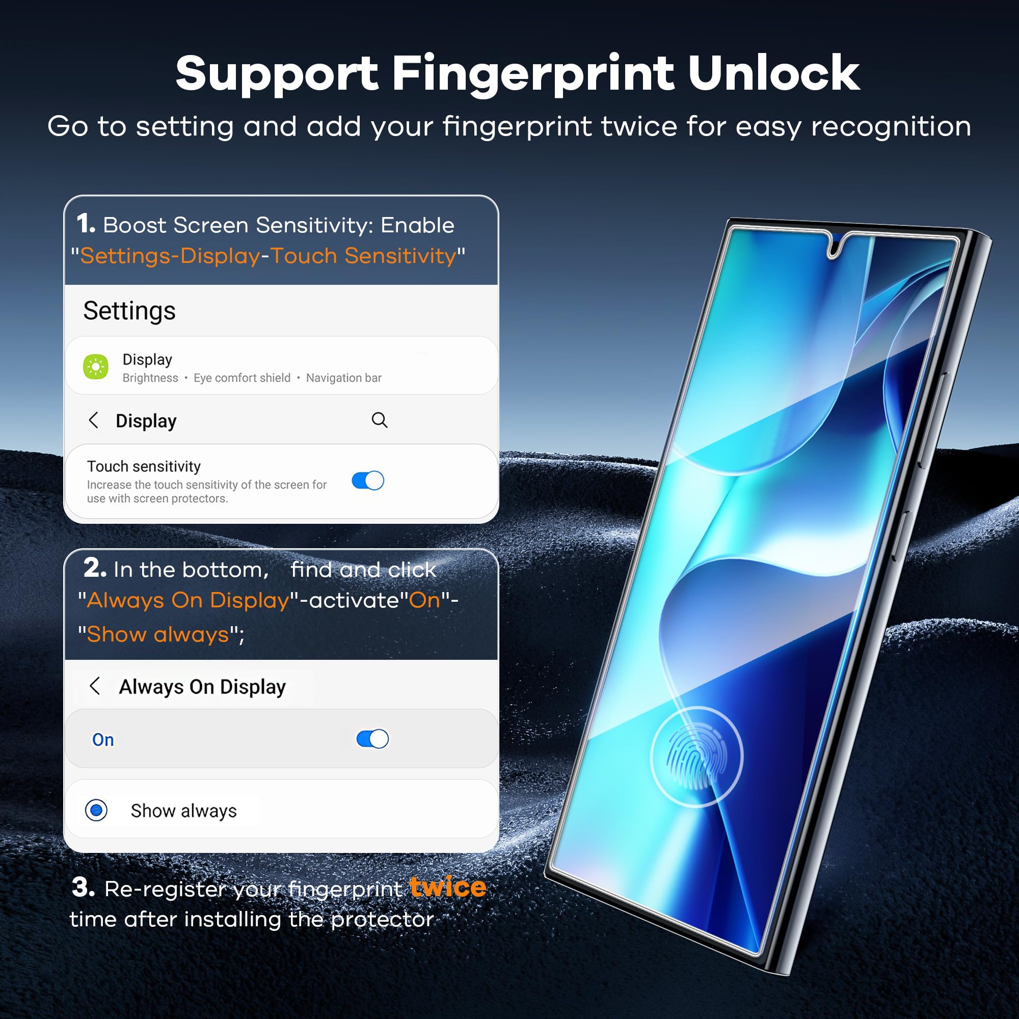 Fangtian [4 Pack] For Samsung Galaxy S24 Ultra Screen Protector [Not Glass]   Film For S24 Ultra Screen Protector [6.8Inch][Fing