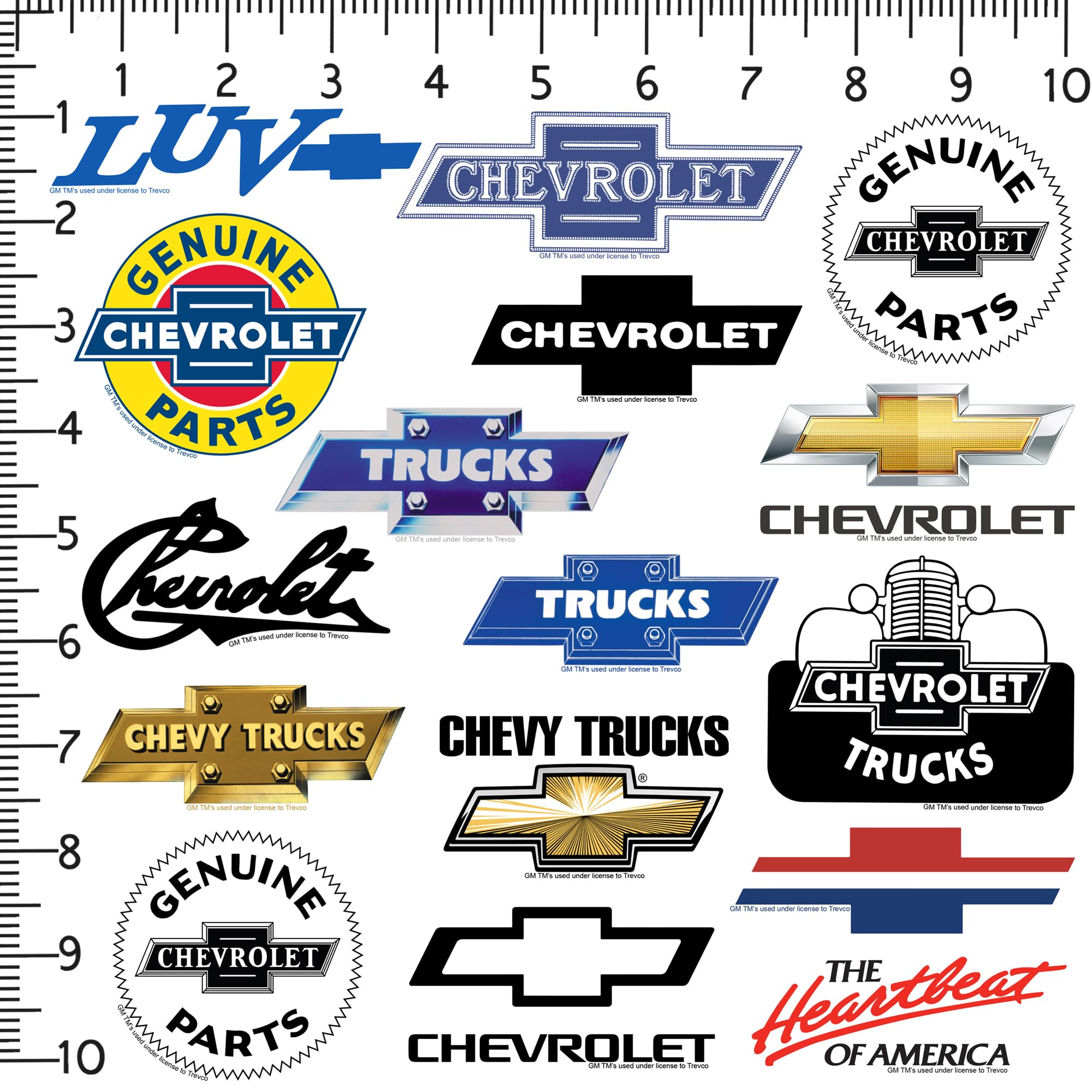 GRAPHICS & MORE Chevrolet 50ct Vinyl Sticker Pack - Deluxe Variety for Laptop, Water Bottle, Scrapbooking, Indoor/Outdoor Use