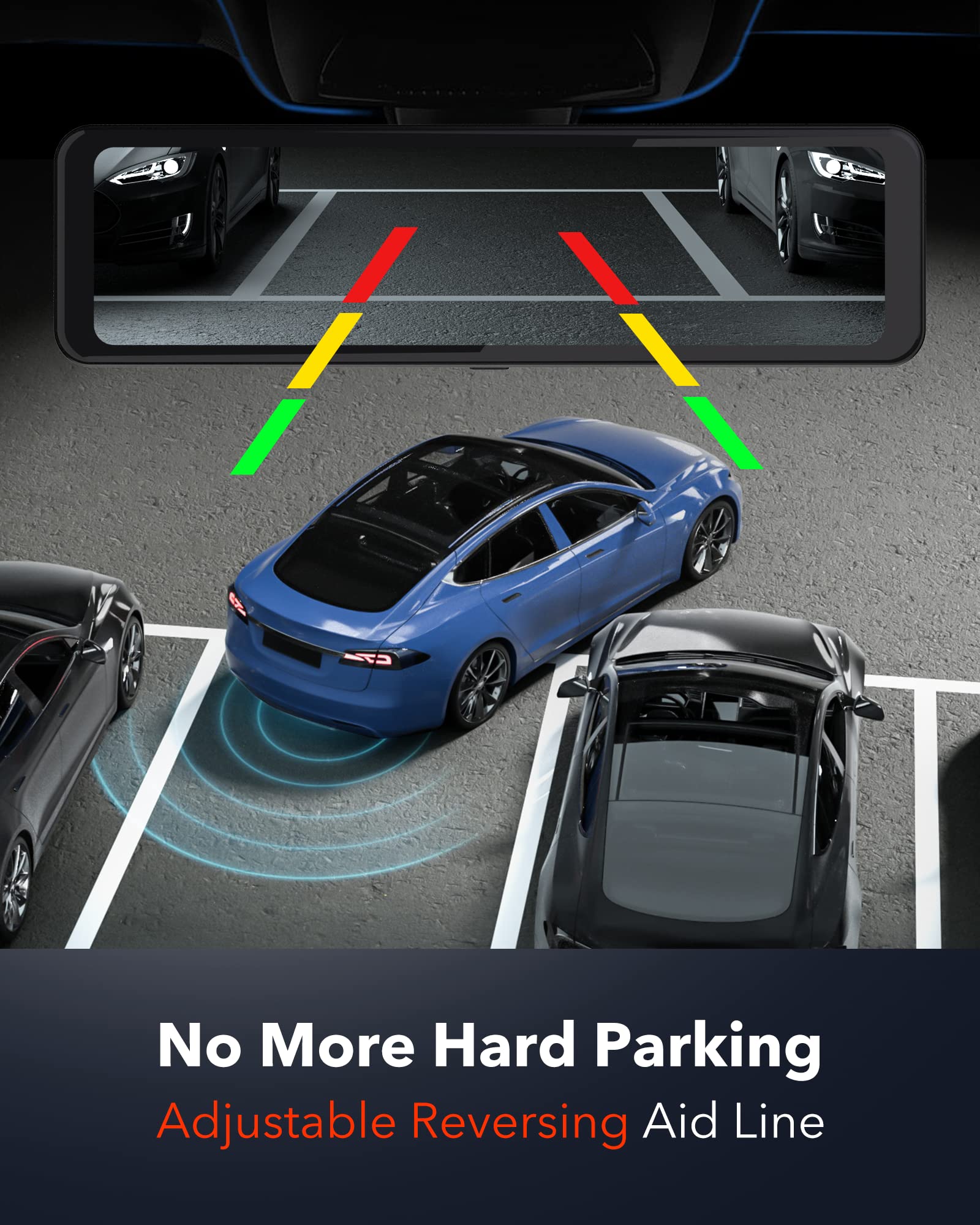 Redtiger T700 Rear View Mirror Camera 11'' 4K Uhd Front And 1080P Mirror Dash Cam Front And Rear, Gps,Parking Monitor,Night Visi