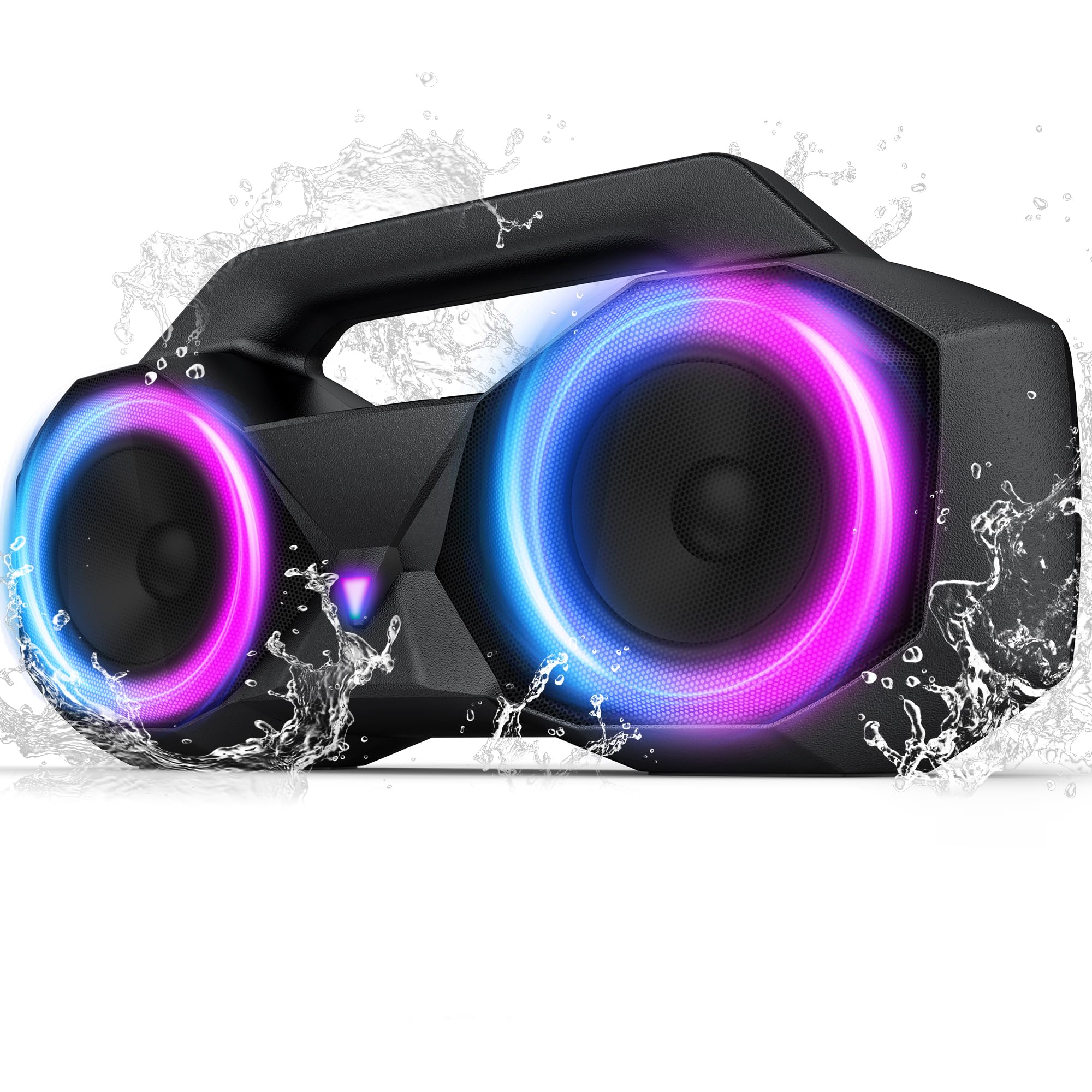 Kmag Portable Bluetooth Speaker   Ipx7 Waterproof Wireless Speakers With 80W Loud Hifi Stereo Sound, 20H Playtime, Dynamic Light