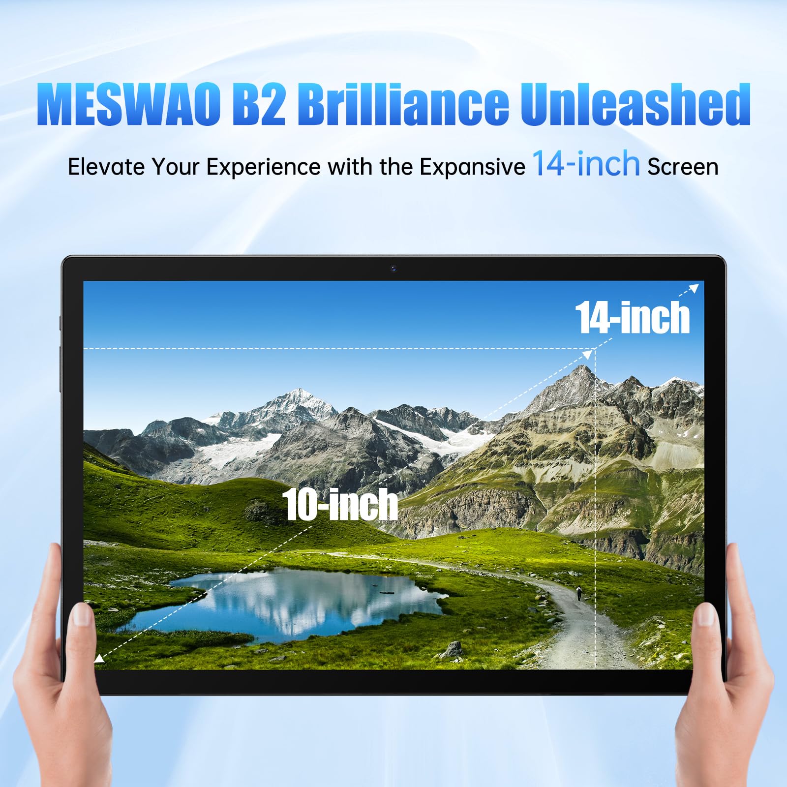 Meswao Tablet 14 Inch Android 13 Tablet, Large Tablet With 1200P Ips Hd Big Screen, 8Core, 6Gb+128Gb, Wi Fi 5, Max 256G Tf Card