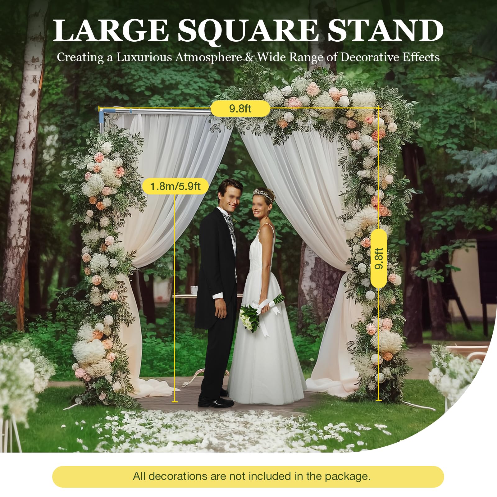 Professional Backdrop Stand 10Ft, Silver Portable Drape Background Support, Telescopic Poles Stand For Event Party Photography B