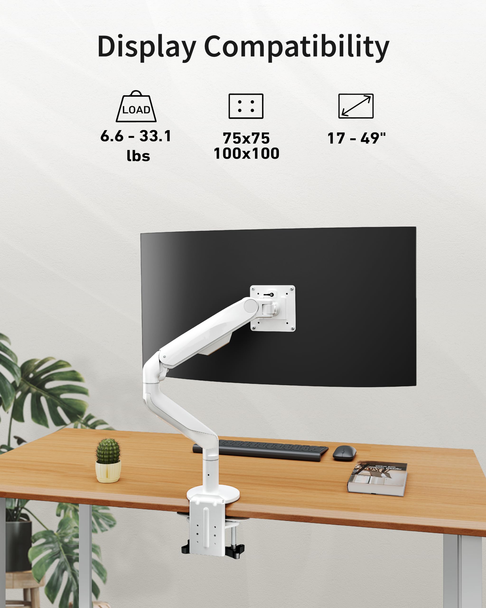 Ergounion Single Monitor Mount For 17 49'' Ultrawide Monitors Within 33.1 Lbs   Heavy Duty Monitor Arm With Vesa Mount, Single M
