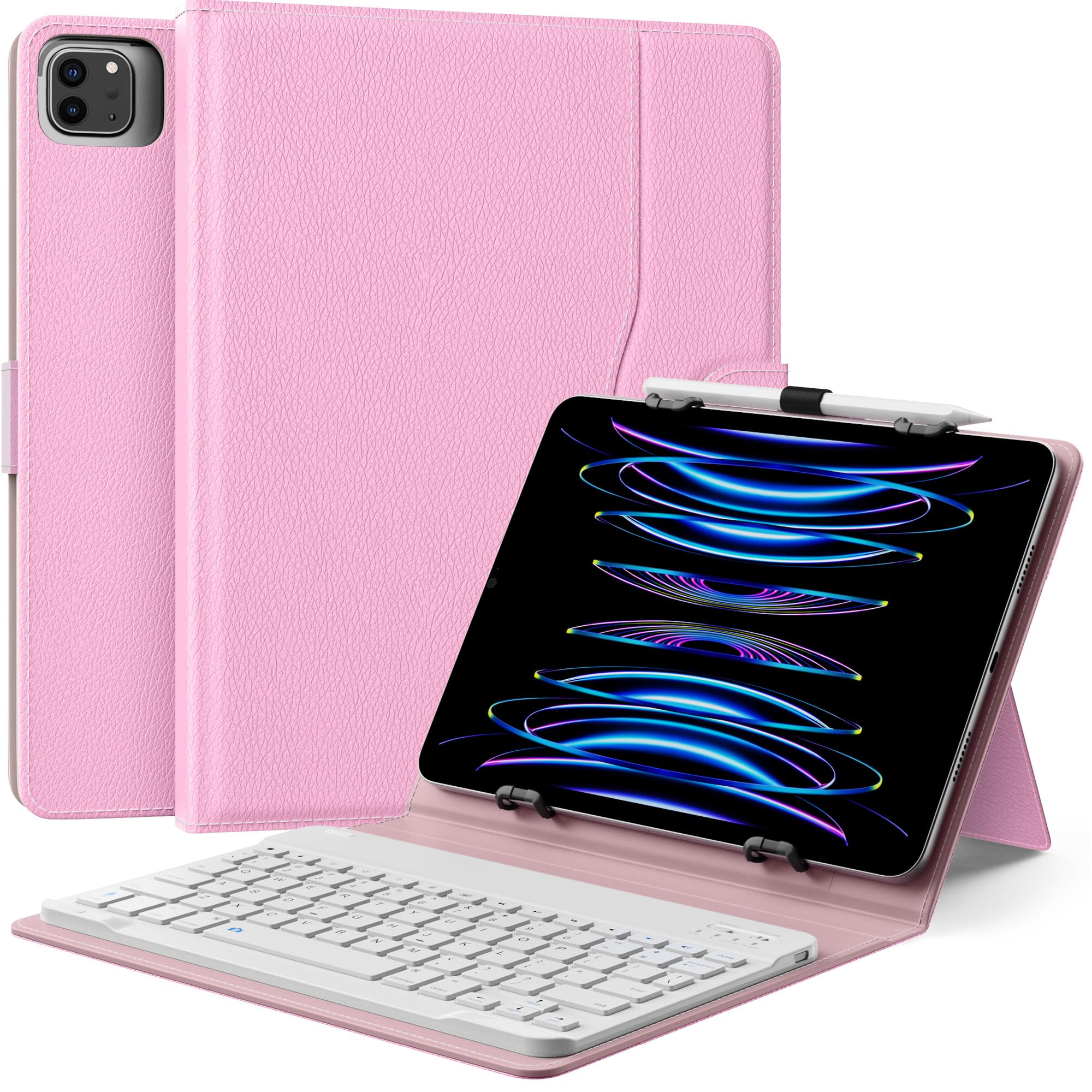 MoKo Universal Tablet Case with QWERTY Keyboard for 9,9.7,10.1,10.2,10.4,10.5,10.9,11 Tablets, with Removable Wireless Bluetooth