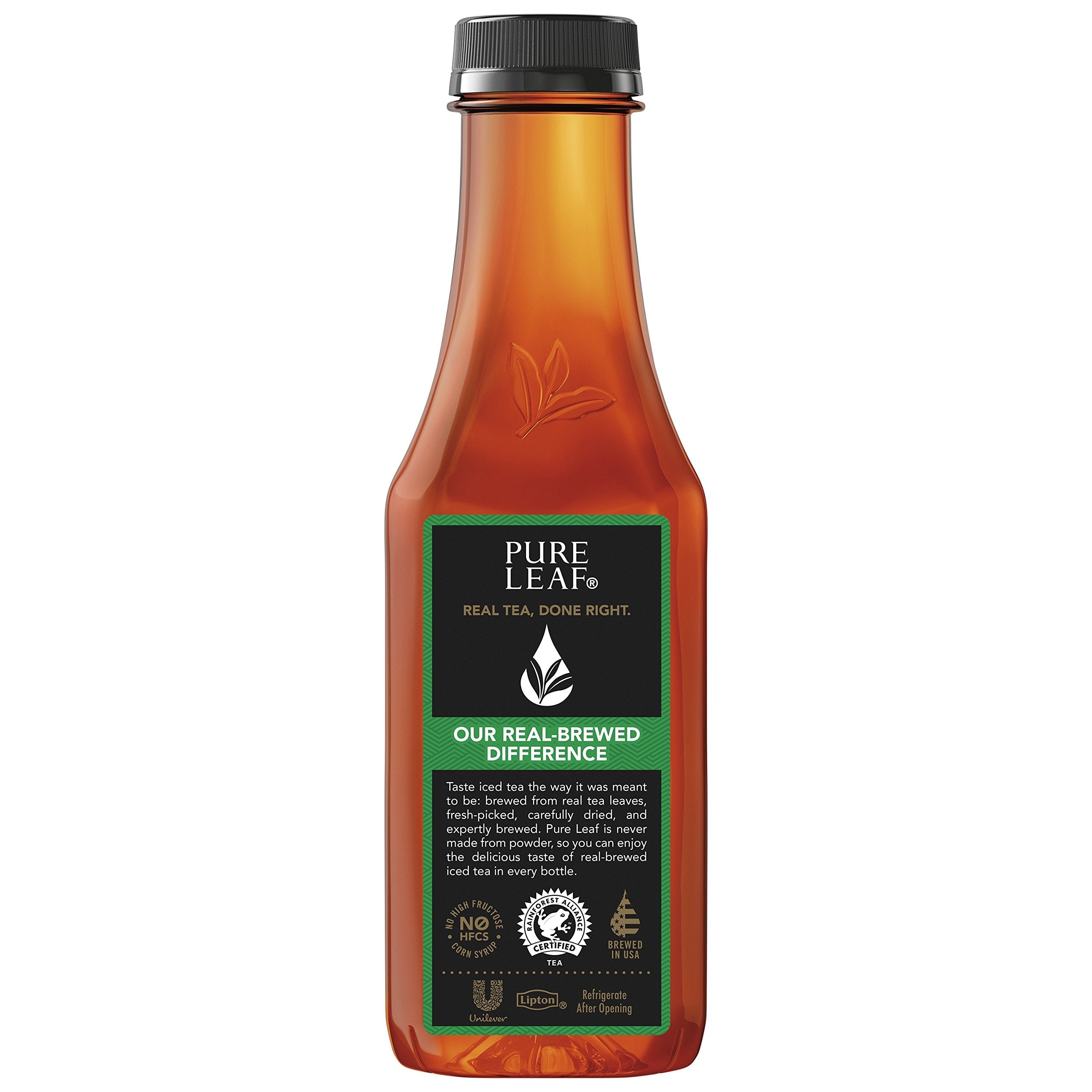 Pure Leaf Unsweetened Black Iced Tea, 18.5 Fl Oz - Refreshing, Zero Sugar, Natural Flavor