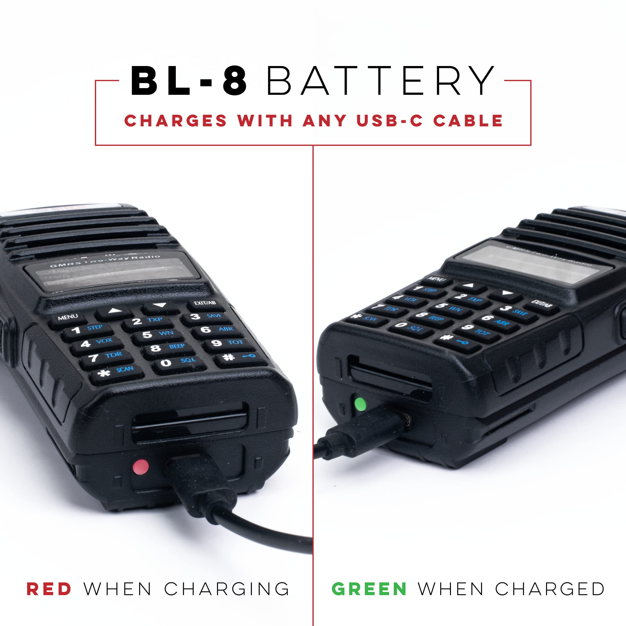 Btech Gmrs-V2 5W 200 Fully Customizable Channels Gmrs Two-Way Radio. Usb-C Charging, Ip54 Weatherproof, Repeater Compatible, Dua